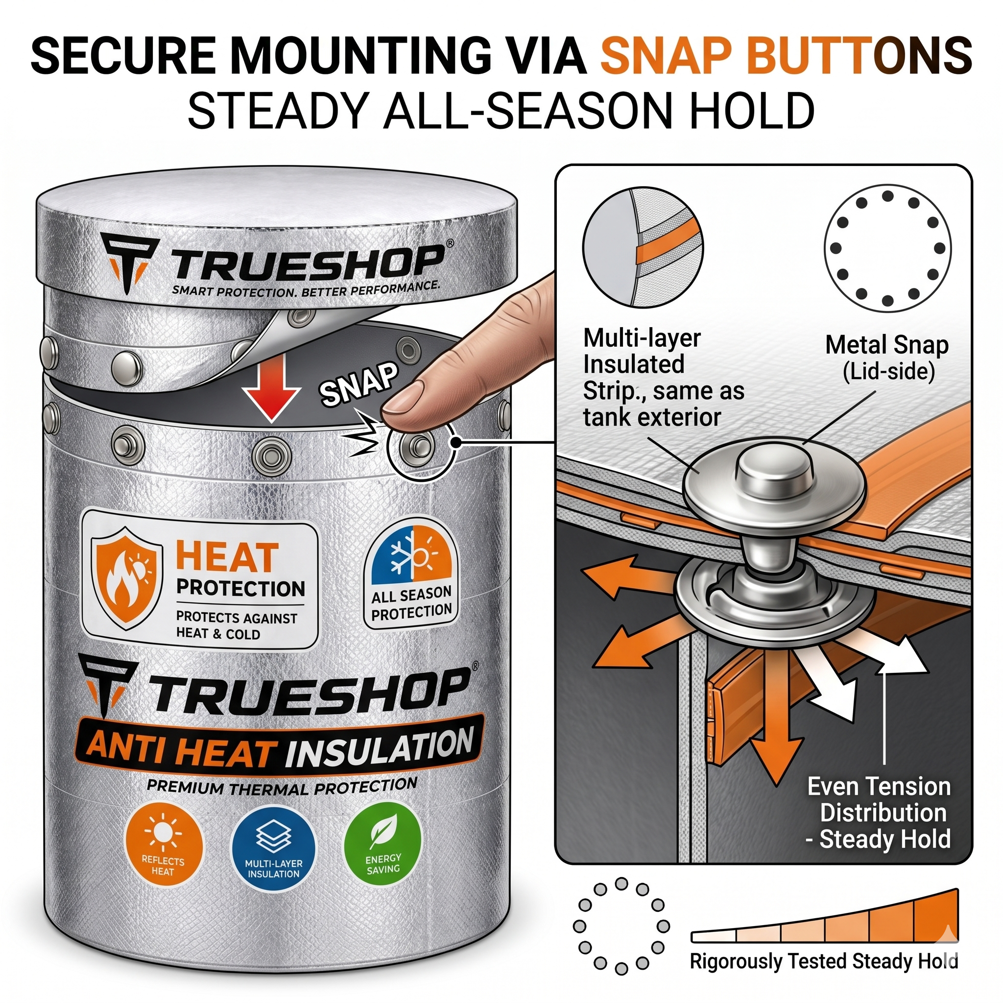 Water Tank Cover Aluminium Insulated Sun Reflective  2000 LTR