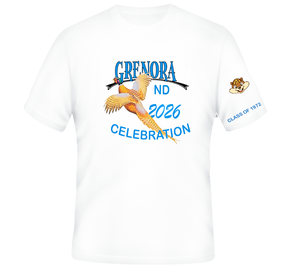 Grenora Celebration Shirt CLASS OF 1972, FLYING PHEASANT (FRONT)