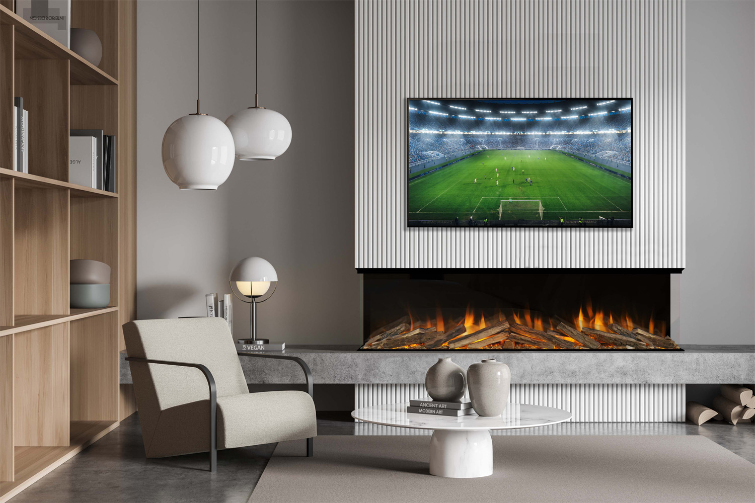 Aura Fires KINVER 1800 SL Media Wall Fire