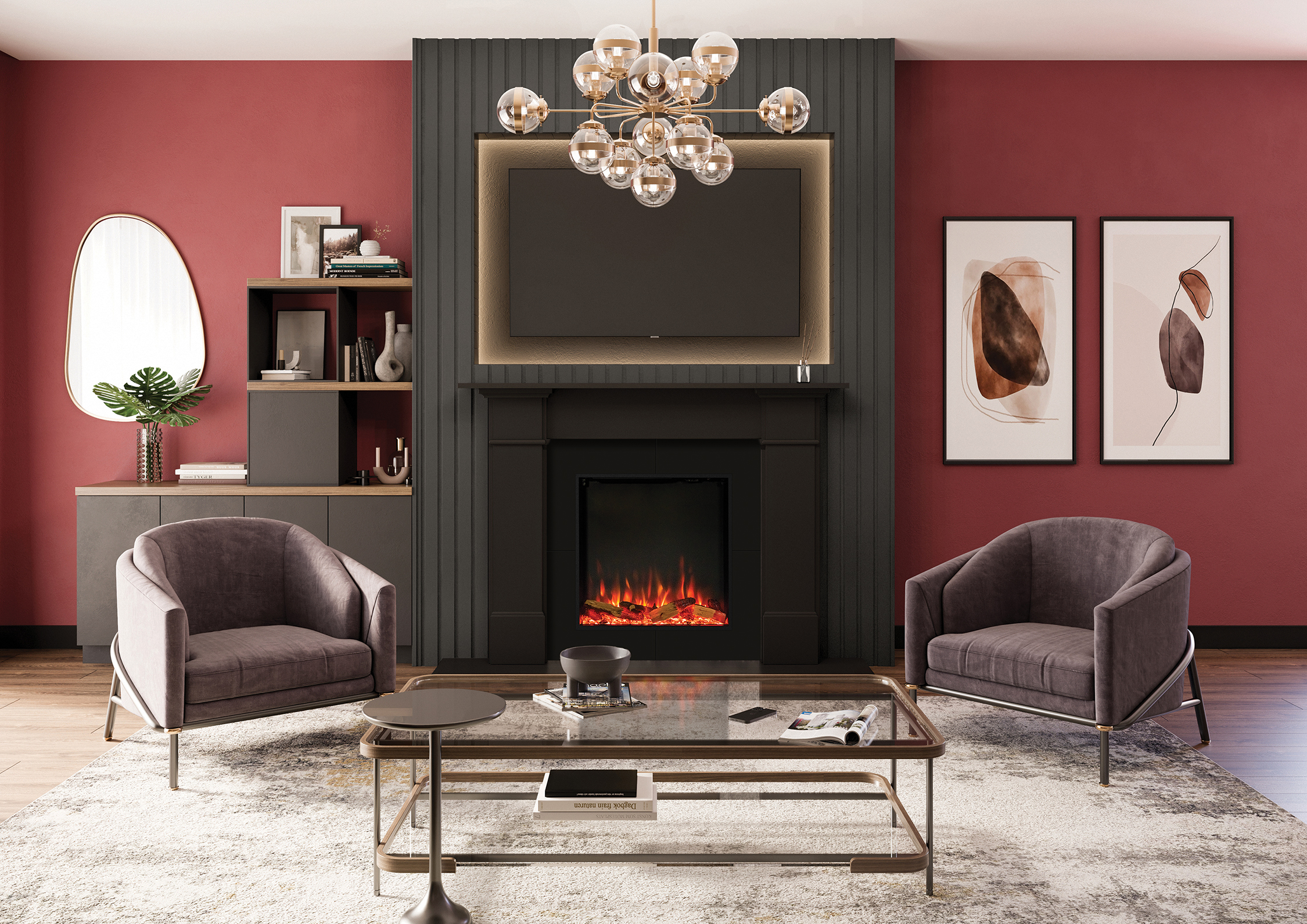 Gazco eStudio 60R Inset Media Wall Fire