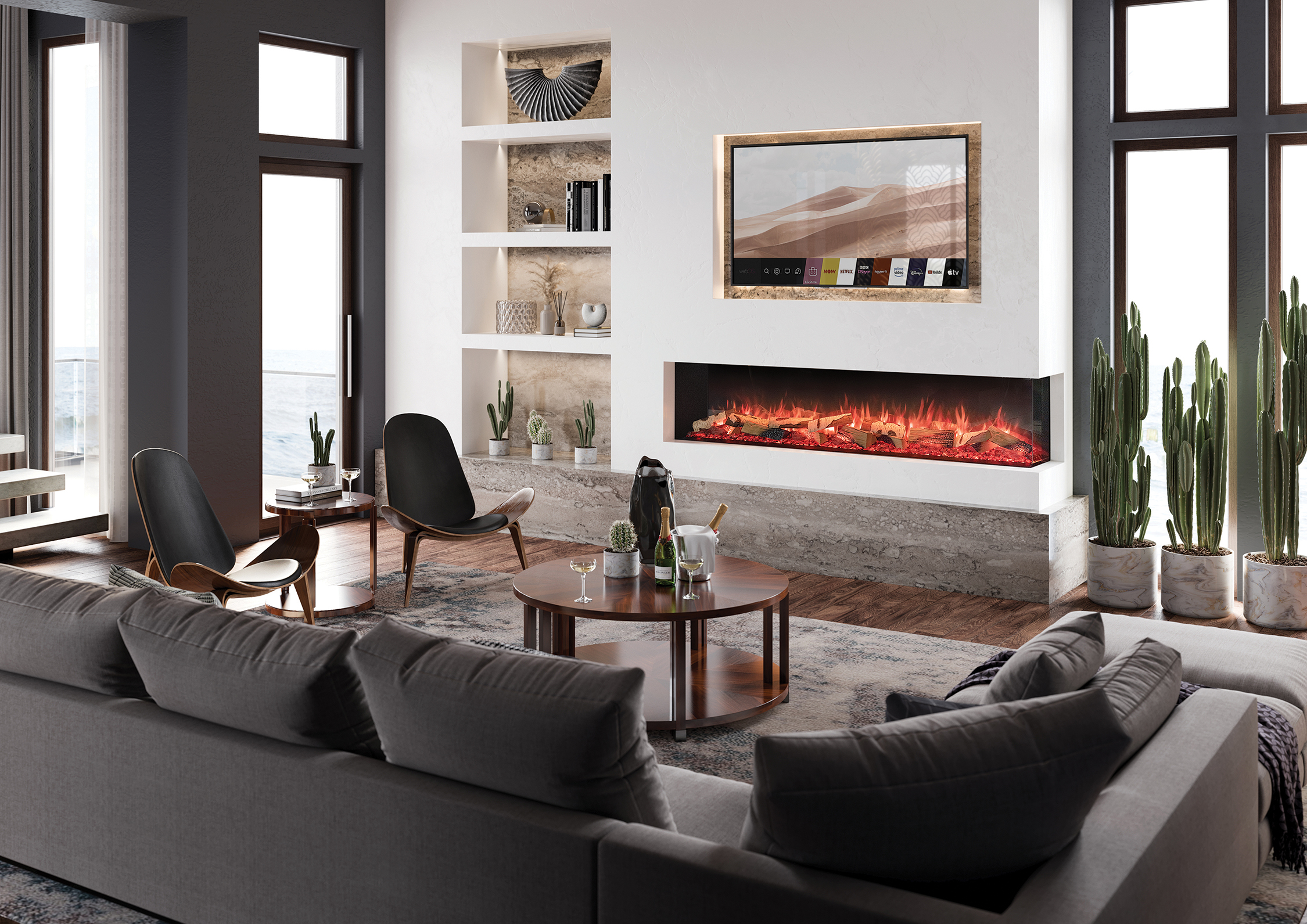 Onyx Avanti 190RW Media Wall Fire