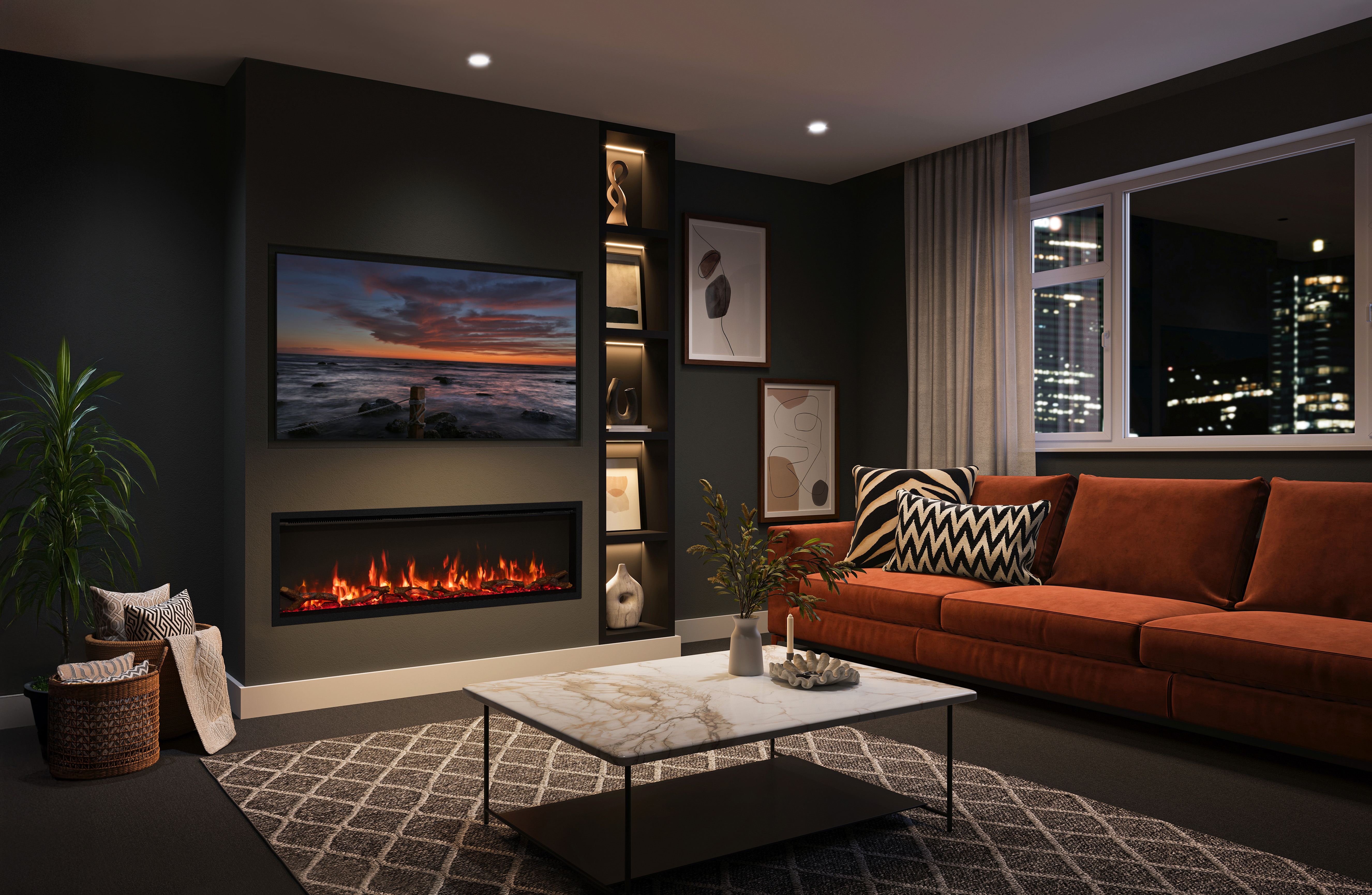FireFX Atmos 135R Inset Media Wall Fire