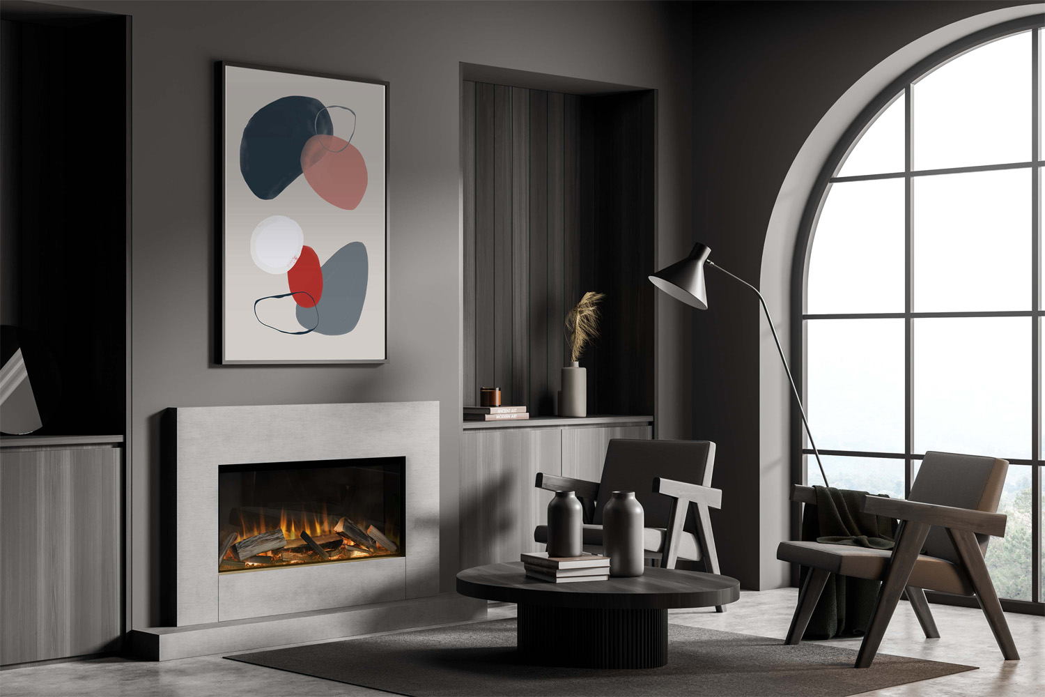 Aura Fires KINVER 850 SL Media Wall Fire