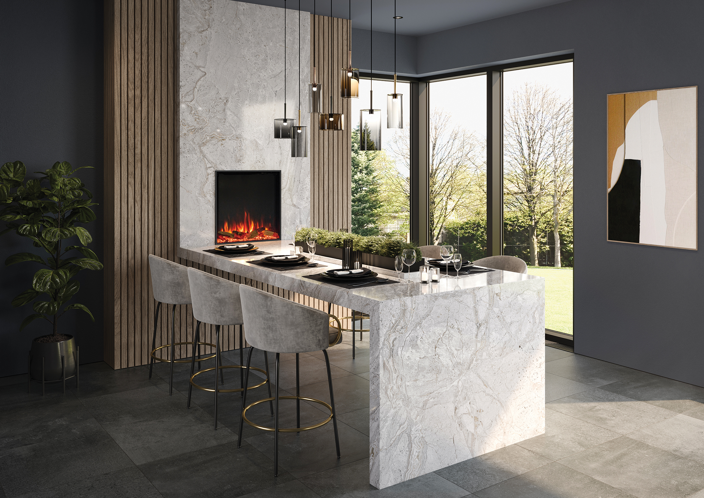 Gazco eStudio 60R Inset Media Wall Fire