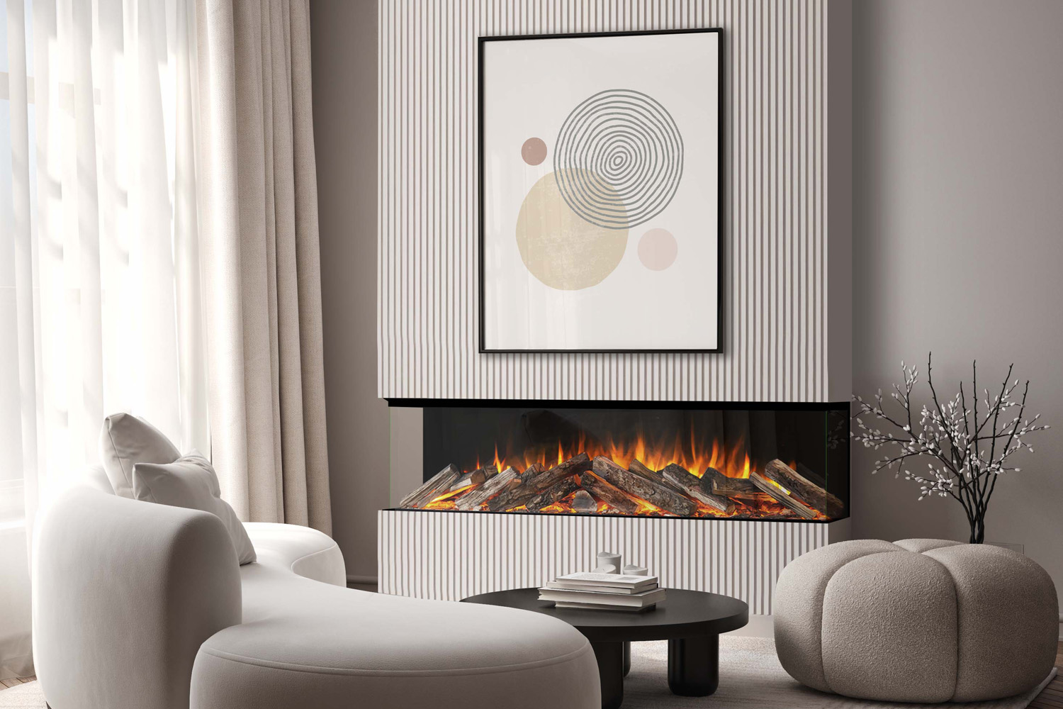 Aura Fires SINTON 1800 FD Media Wall Fire