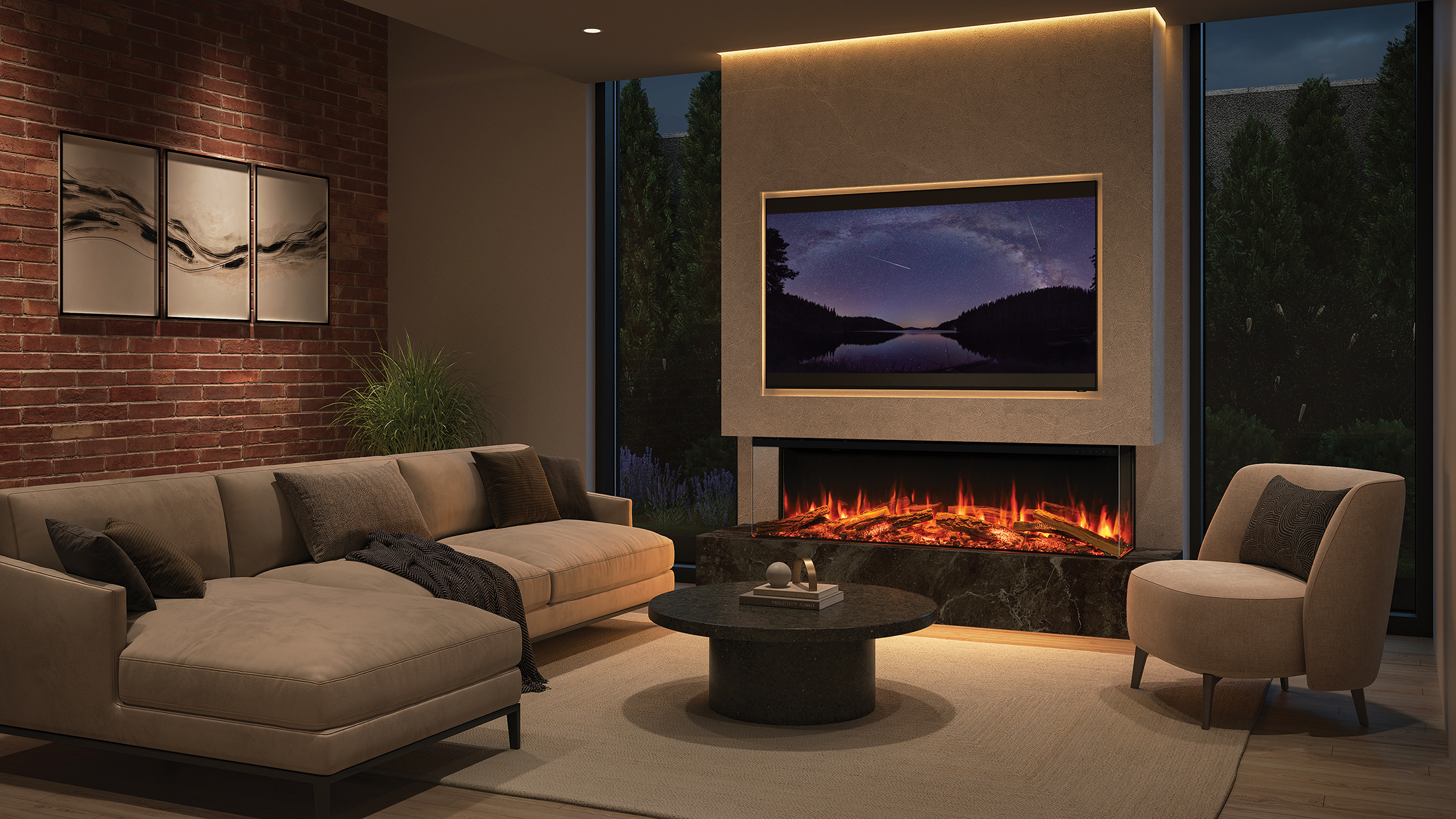 Onyx Avita 160RW Media Wall Fire