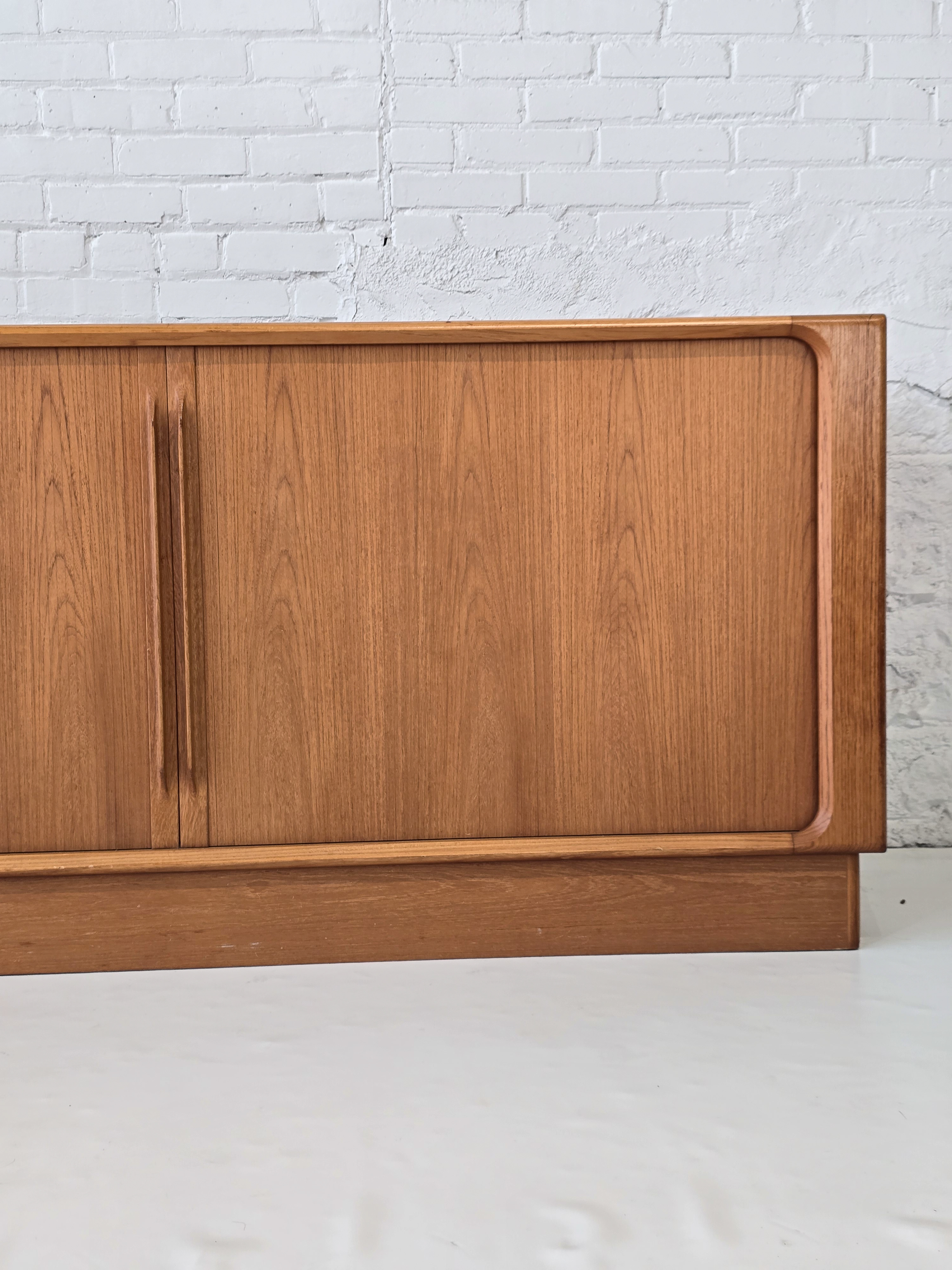 Danish Teak Tambour Door Credenza