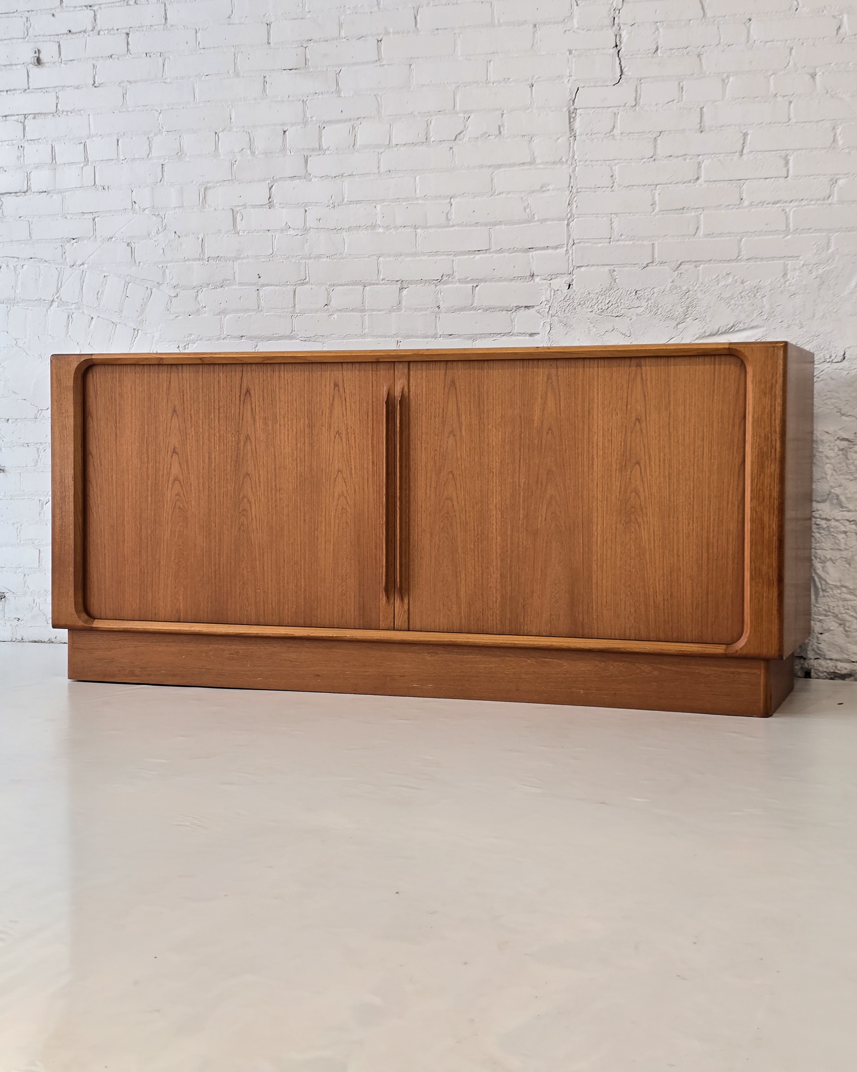 Danish Teak Tambour Door Credenza