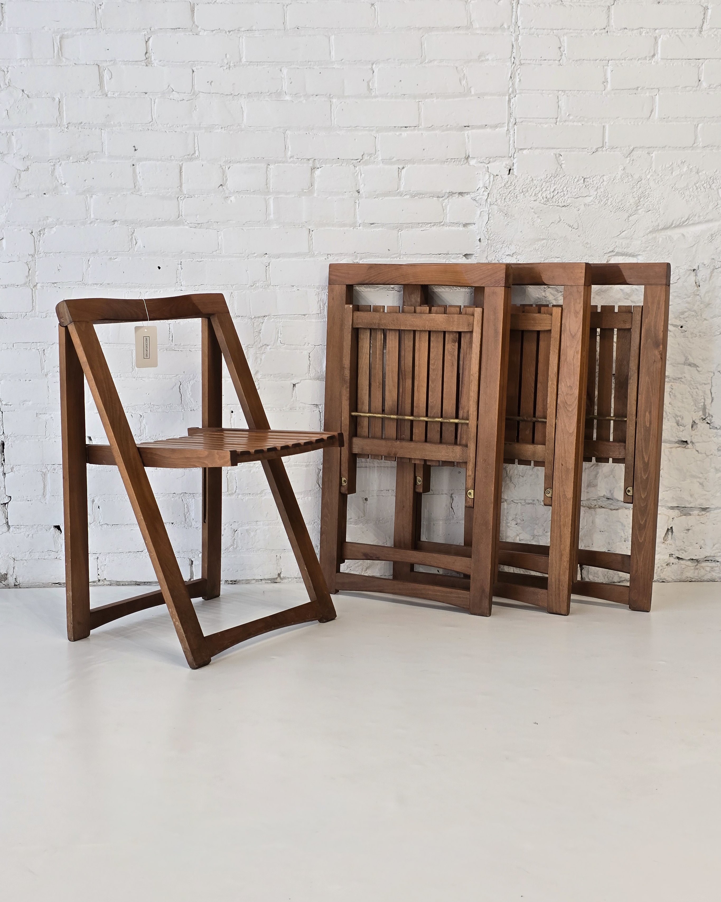 Set of Four Aldo Jacober Style Folding Chairs