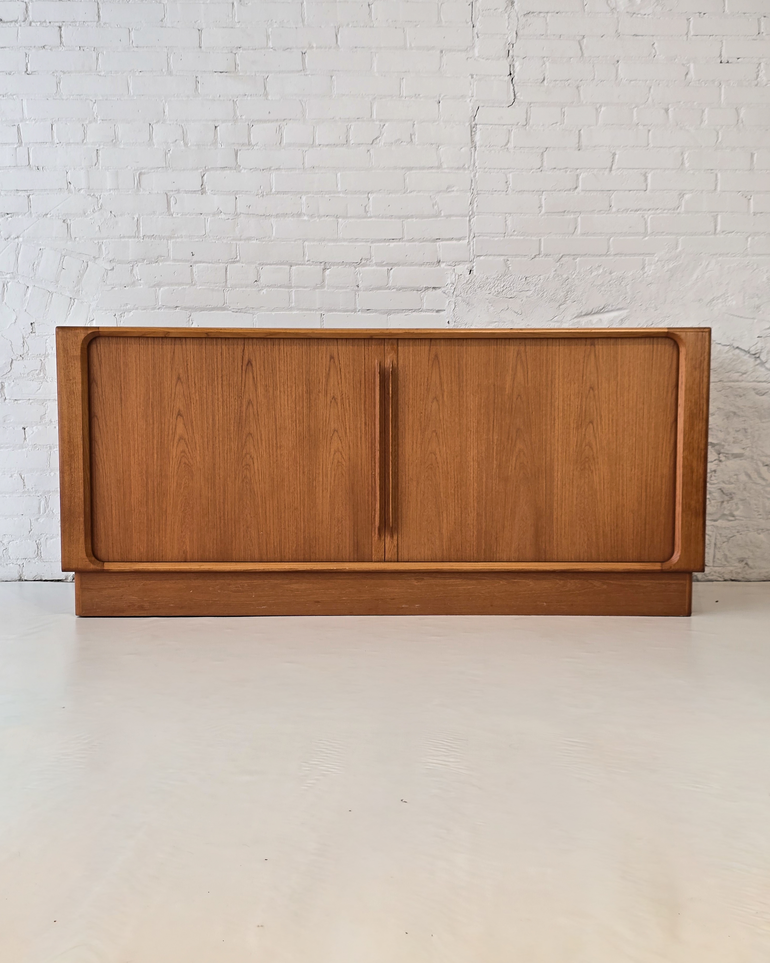 Danish Teak Tambour Door Credenza