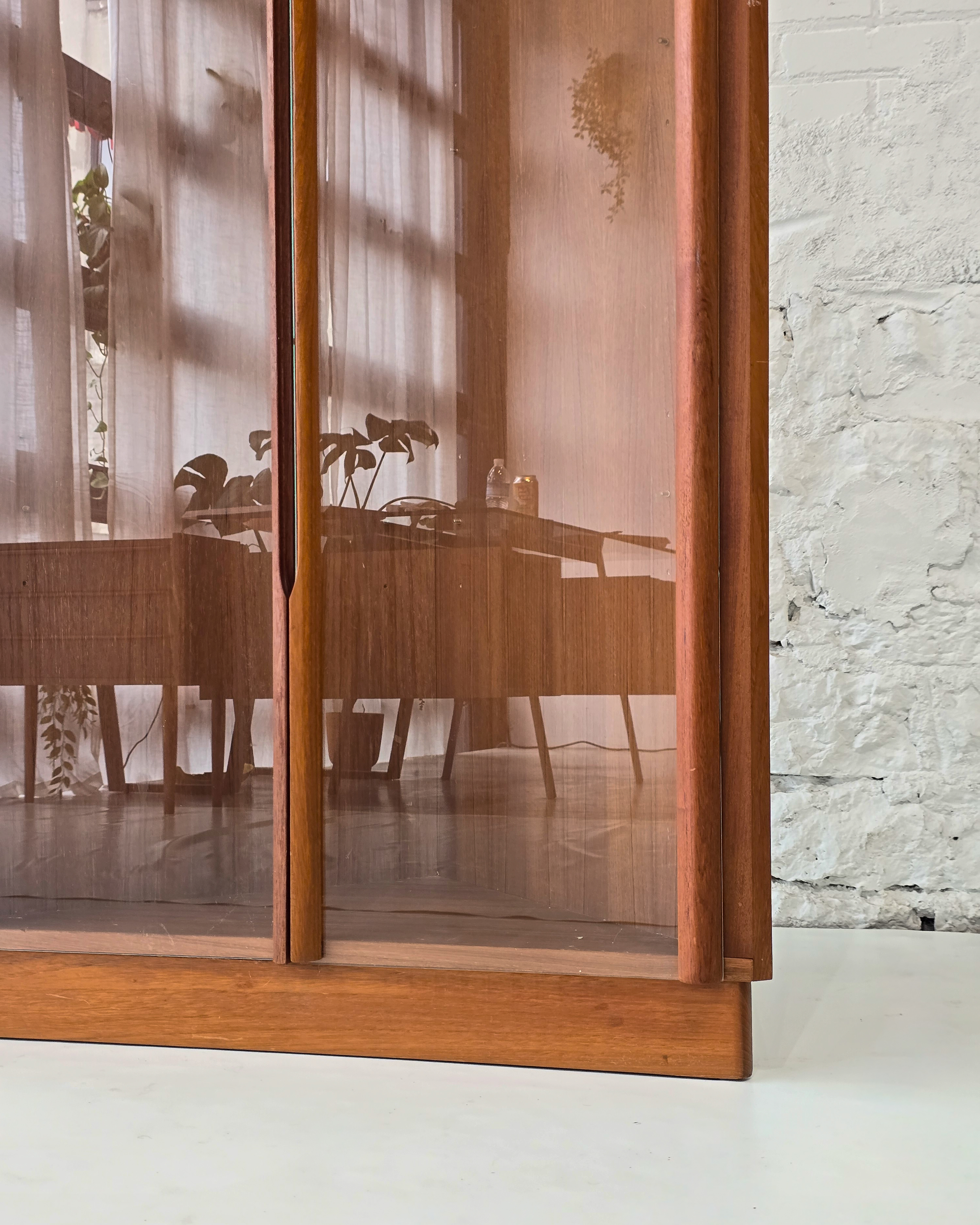 Arched Walnut & Glass Display Cabinet