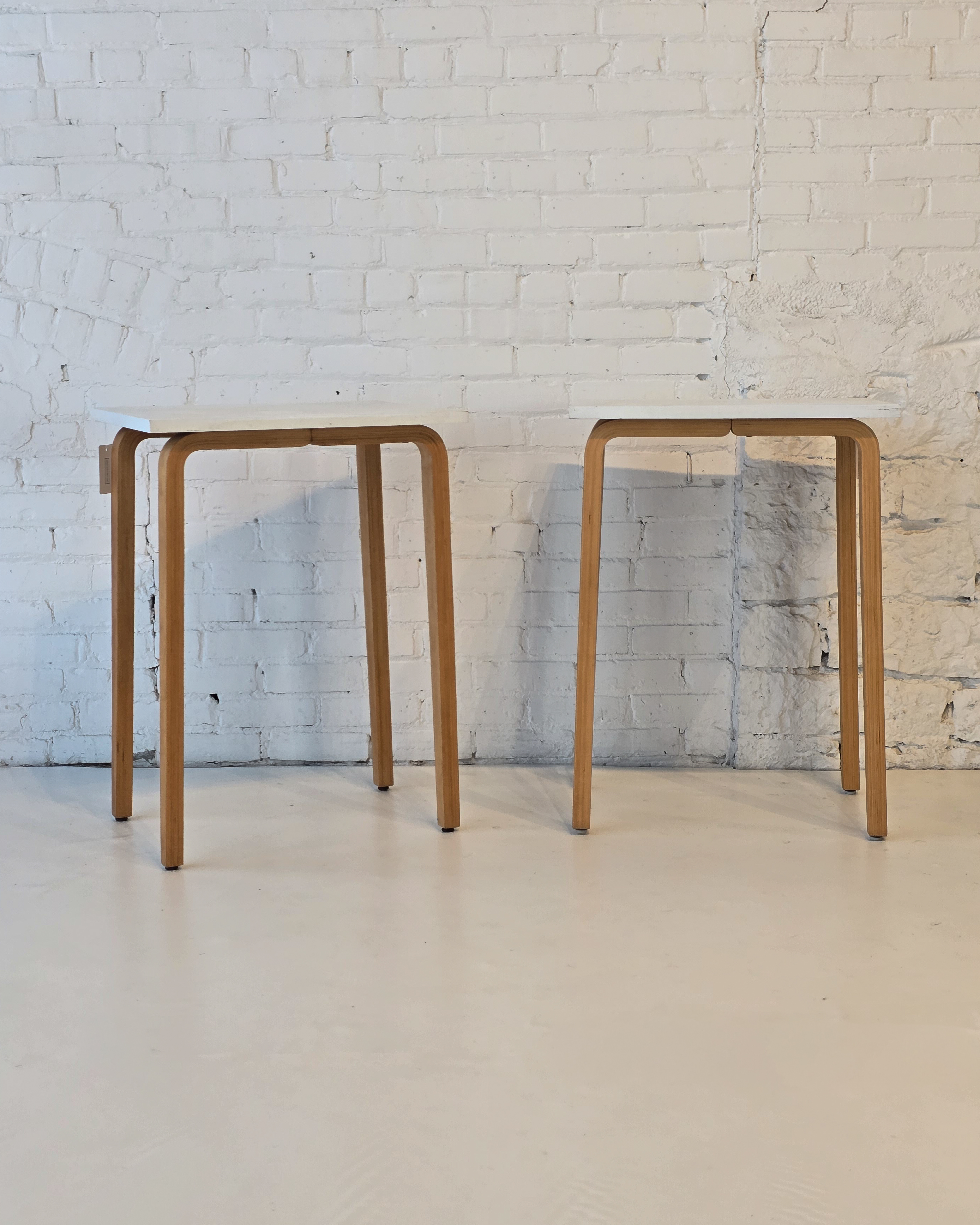 Pair of Alvar Aalto Style Bentwood & Laminate Side Tables