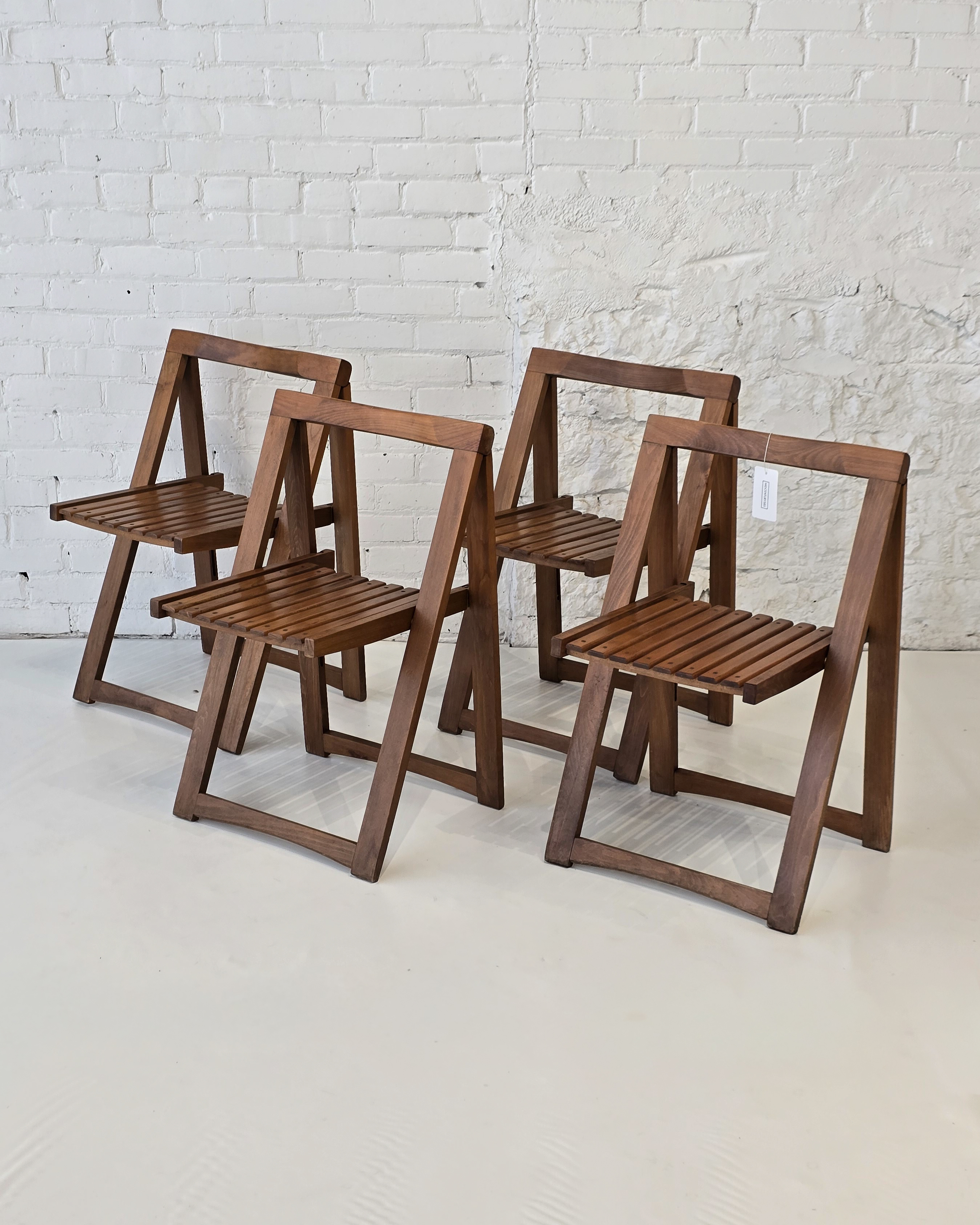 Set of Four Aldo Jacober Style Folding Chairs
