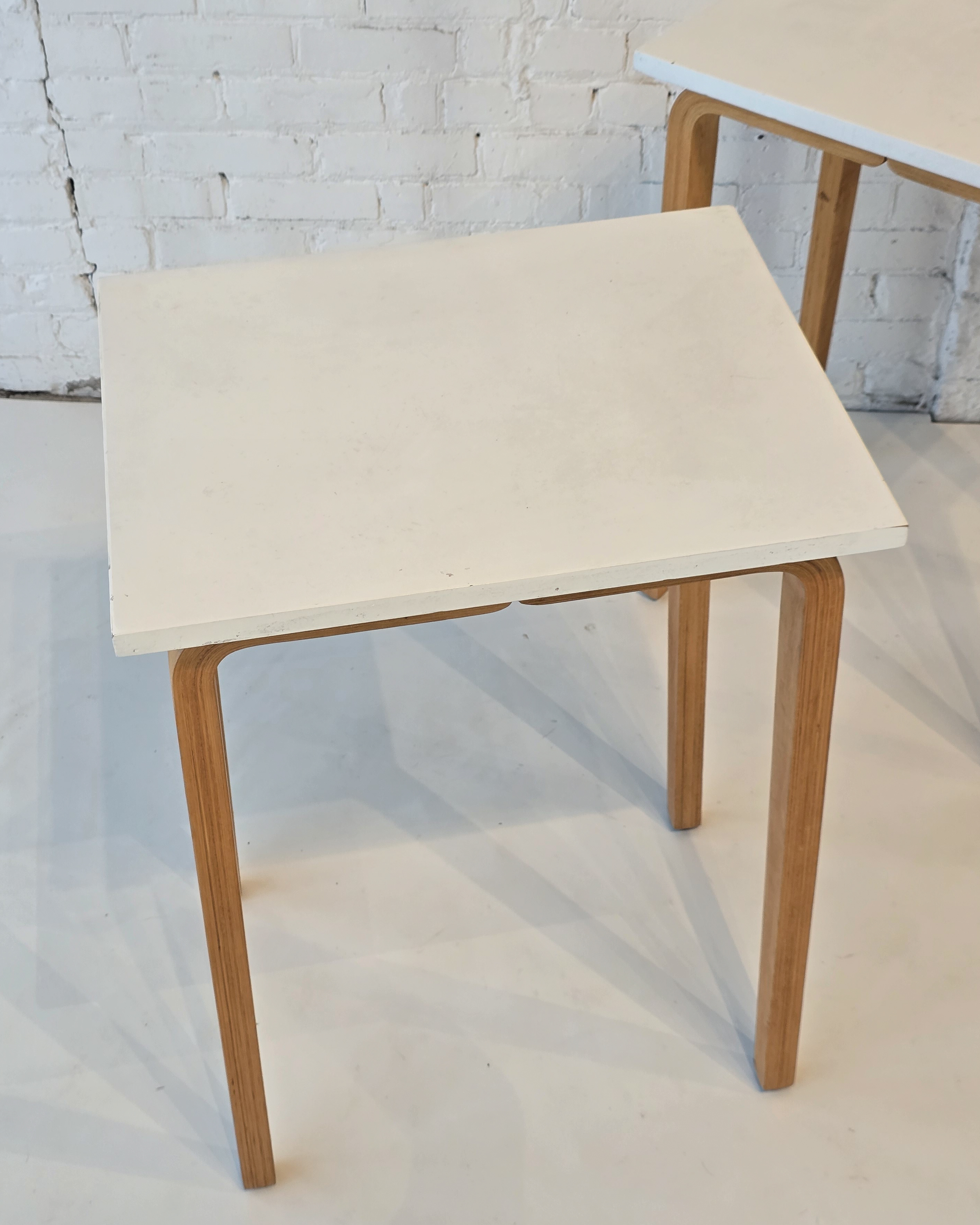 Pair of Alvar Aalto Style Bentwood & Laminate Side Tables