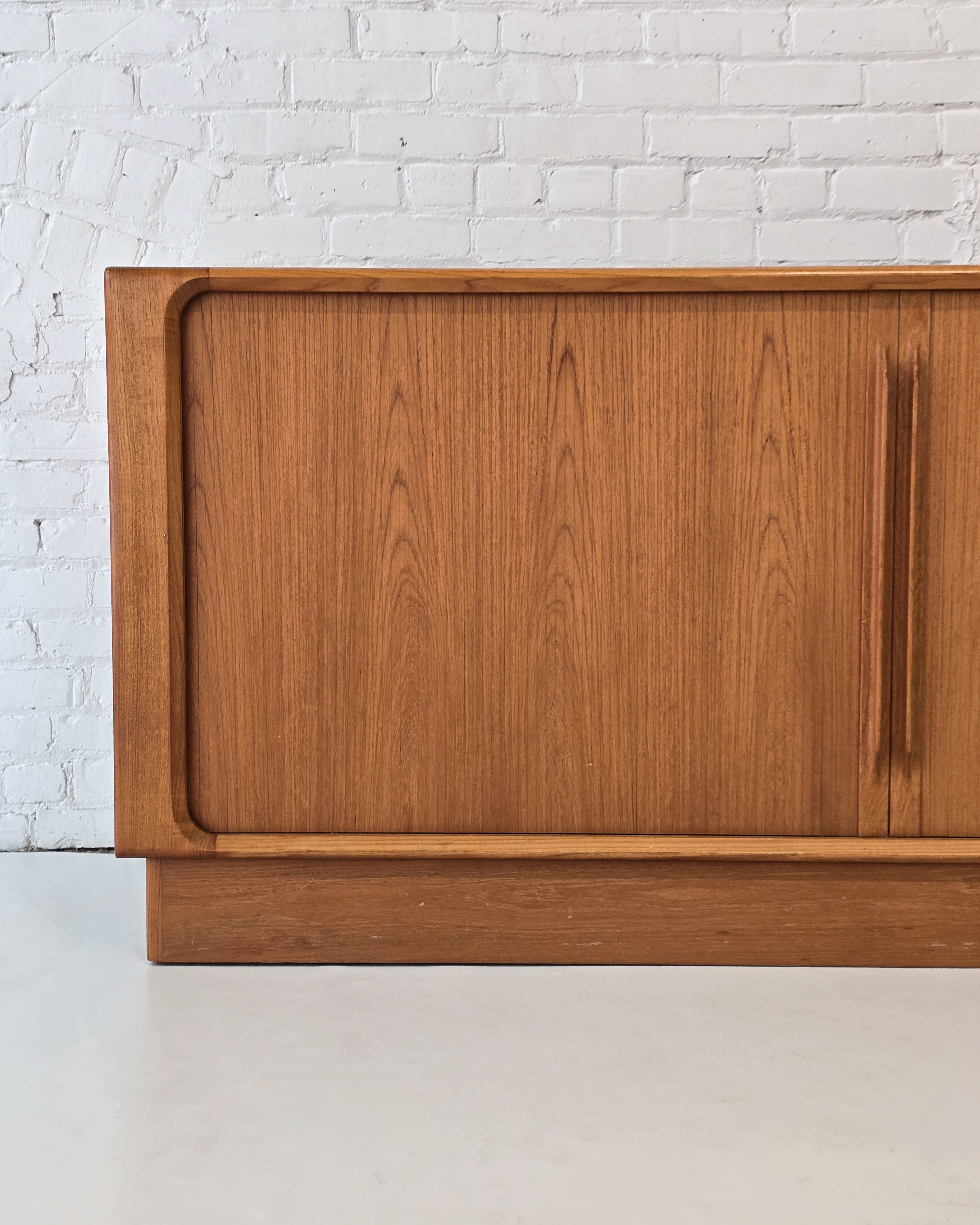 Danish Teak Tambour Door Credenza