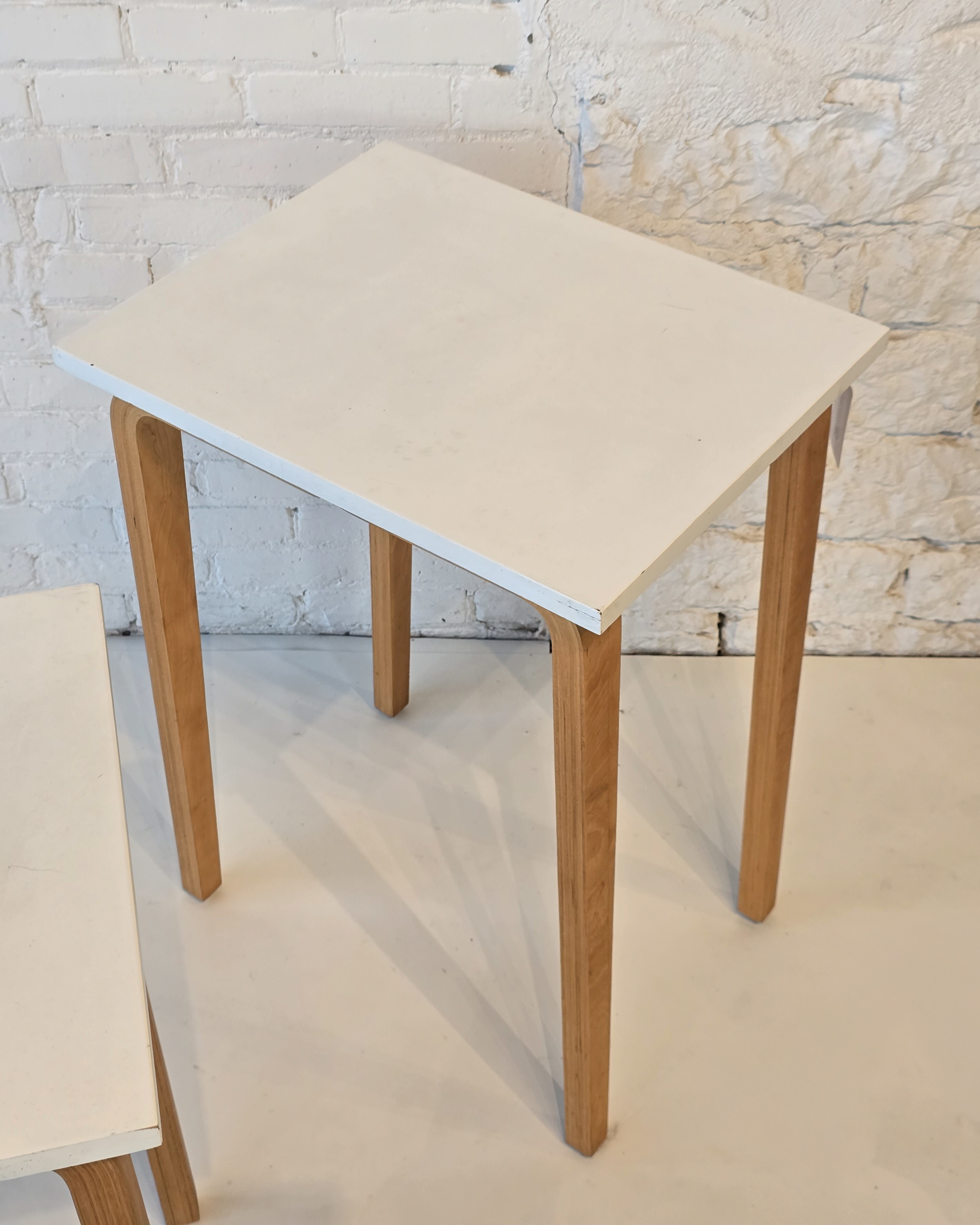 Pair of Alvar Aalto Style Bentwood & Laminate Side Tables