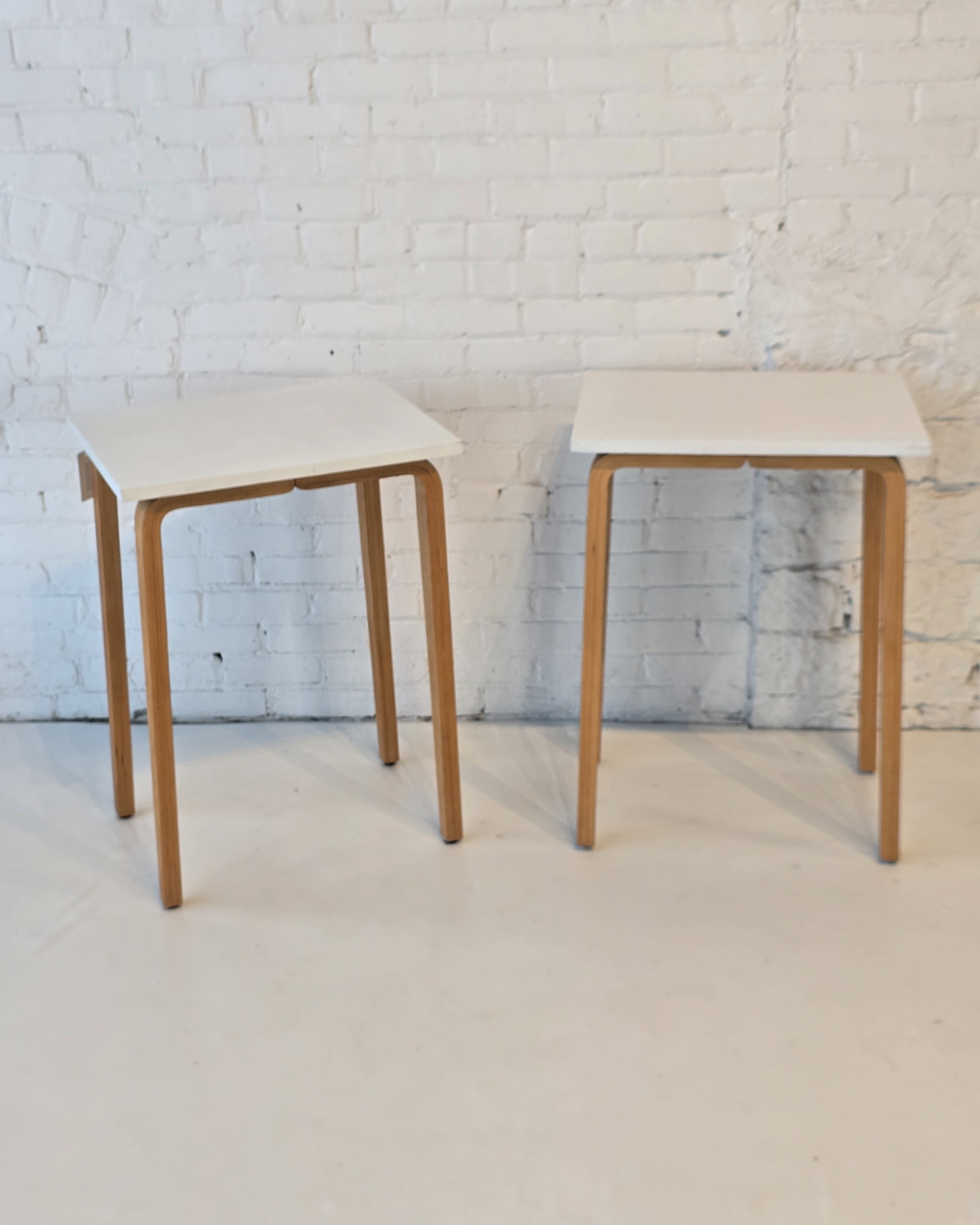 Pair of Alvar Aalto Style Bentwood & Laminate Side Tables