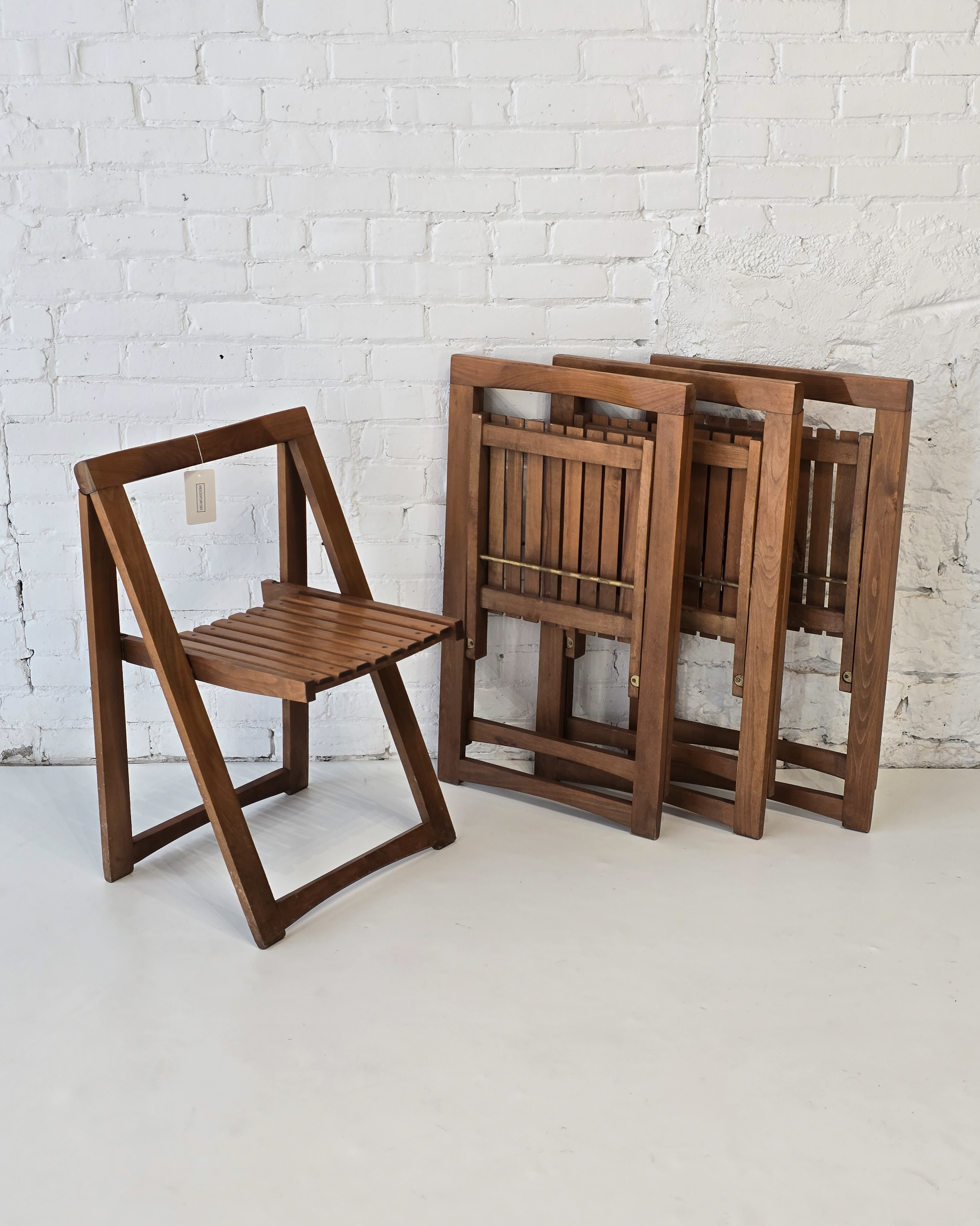 Set of Four Aldo Jacober Style Folding Chairs
