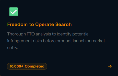 Freedom to Operate Search Booking