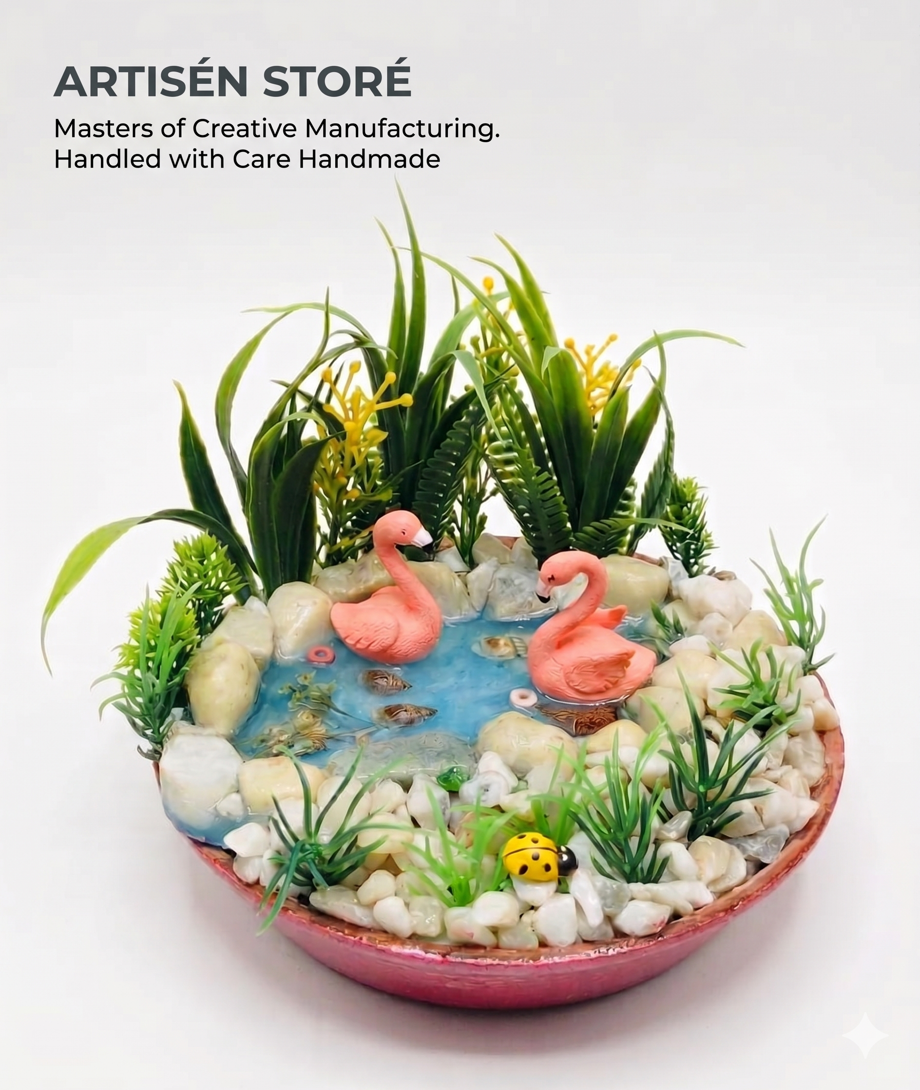 Miniature Flamingo Garden Bowl