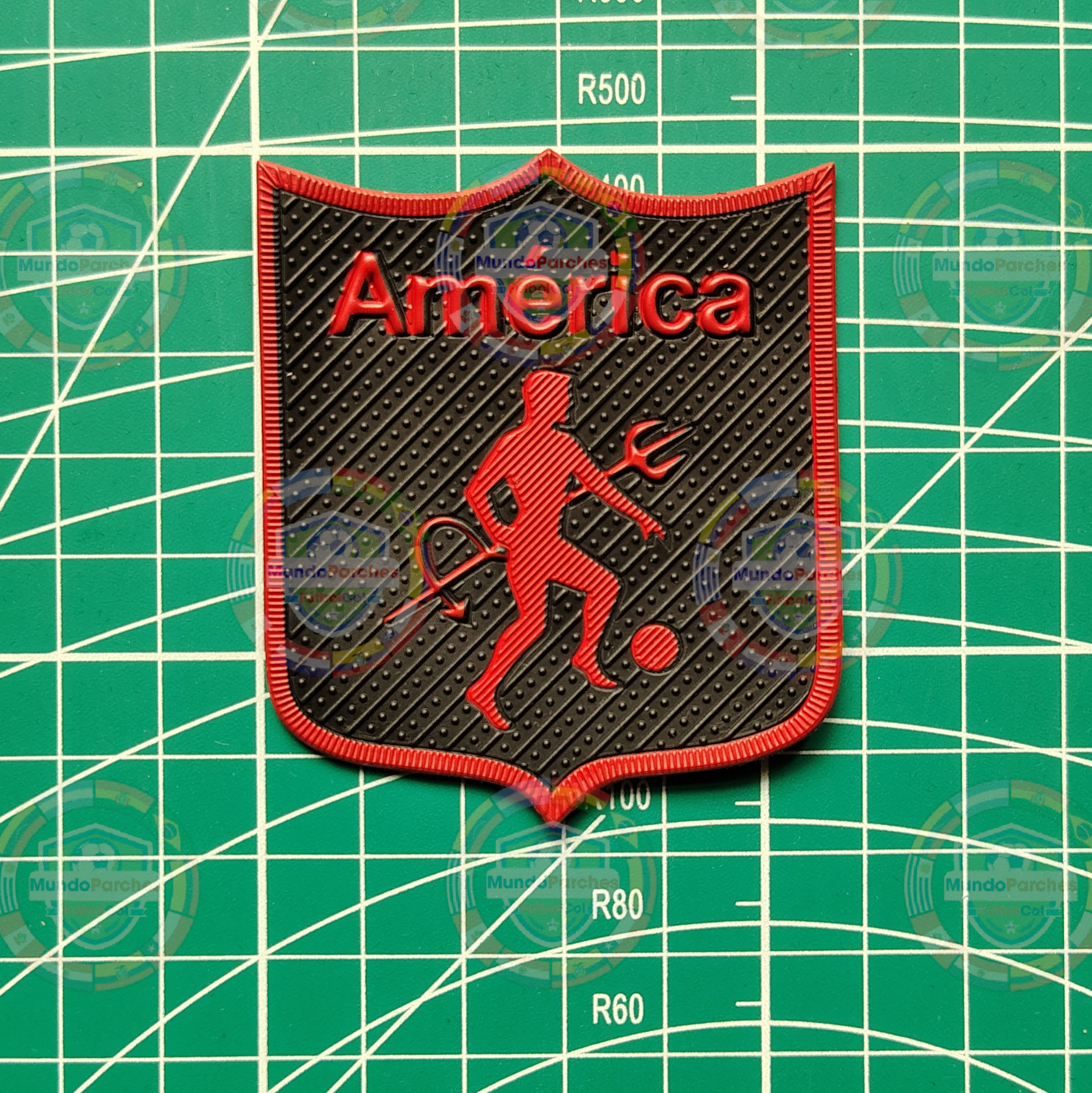Escudo América De Cali Material Tpu (Caucho) Fondo Negro