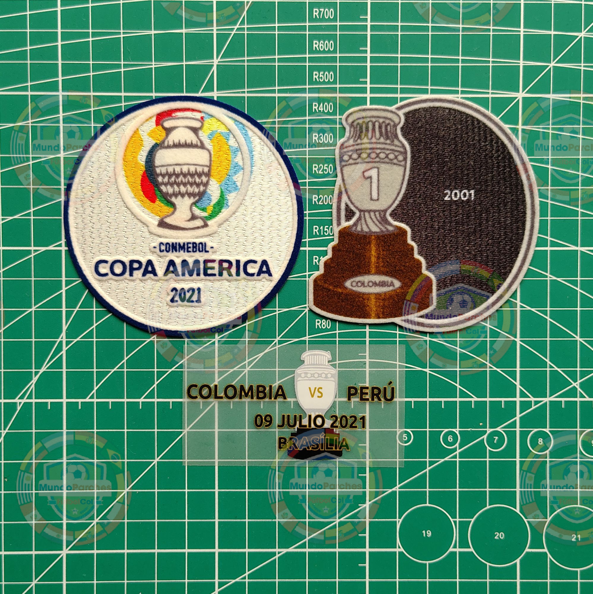 Set Parches Copa América Brasil 2021 Con Match Selección Colombia Vs Perú