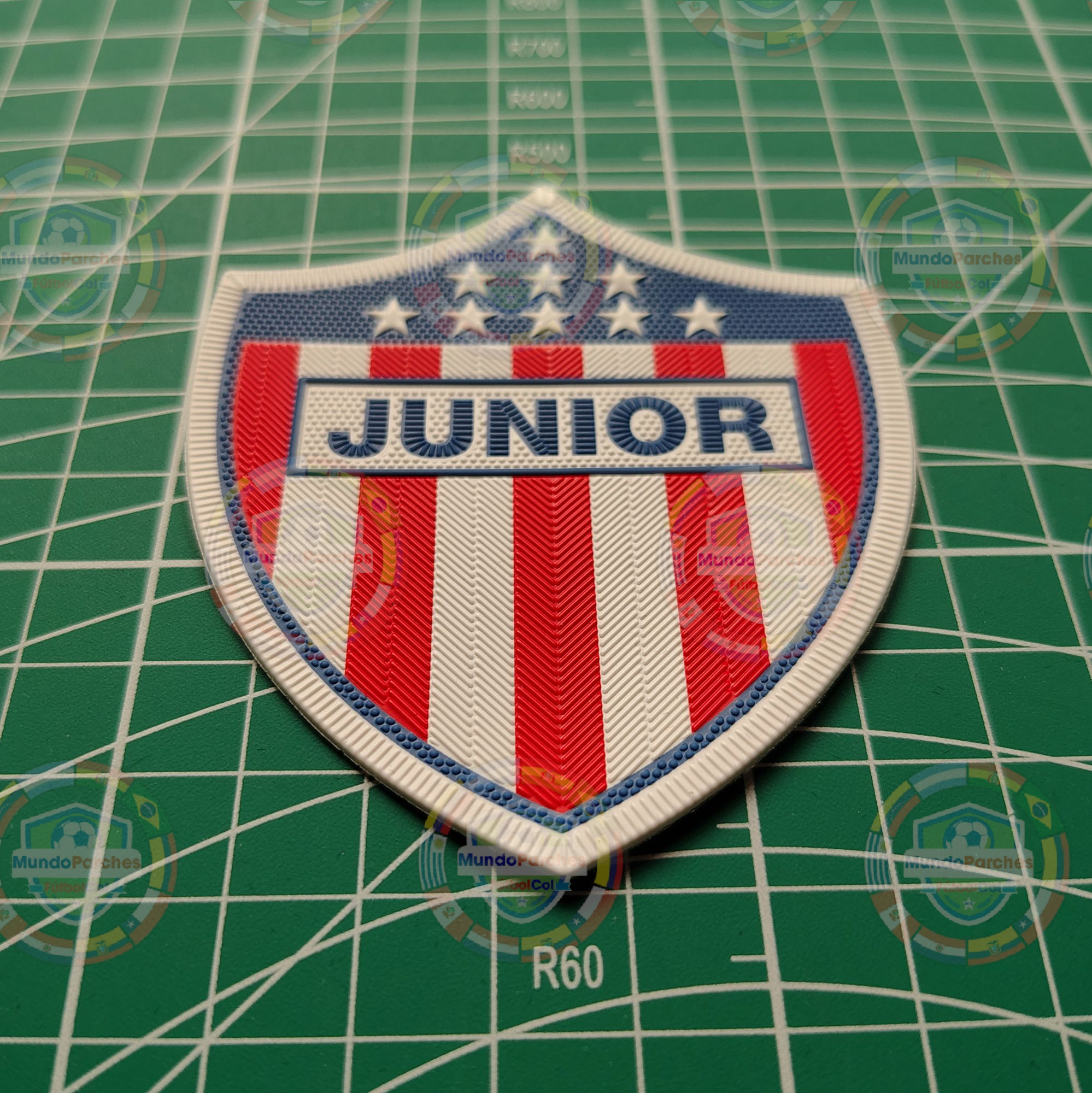 Escudo Junior Barranquilla Material Tpu (Caucho) Full Color 9 Estrellas