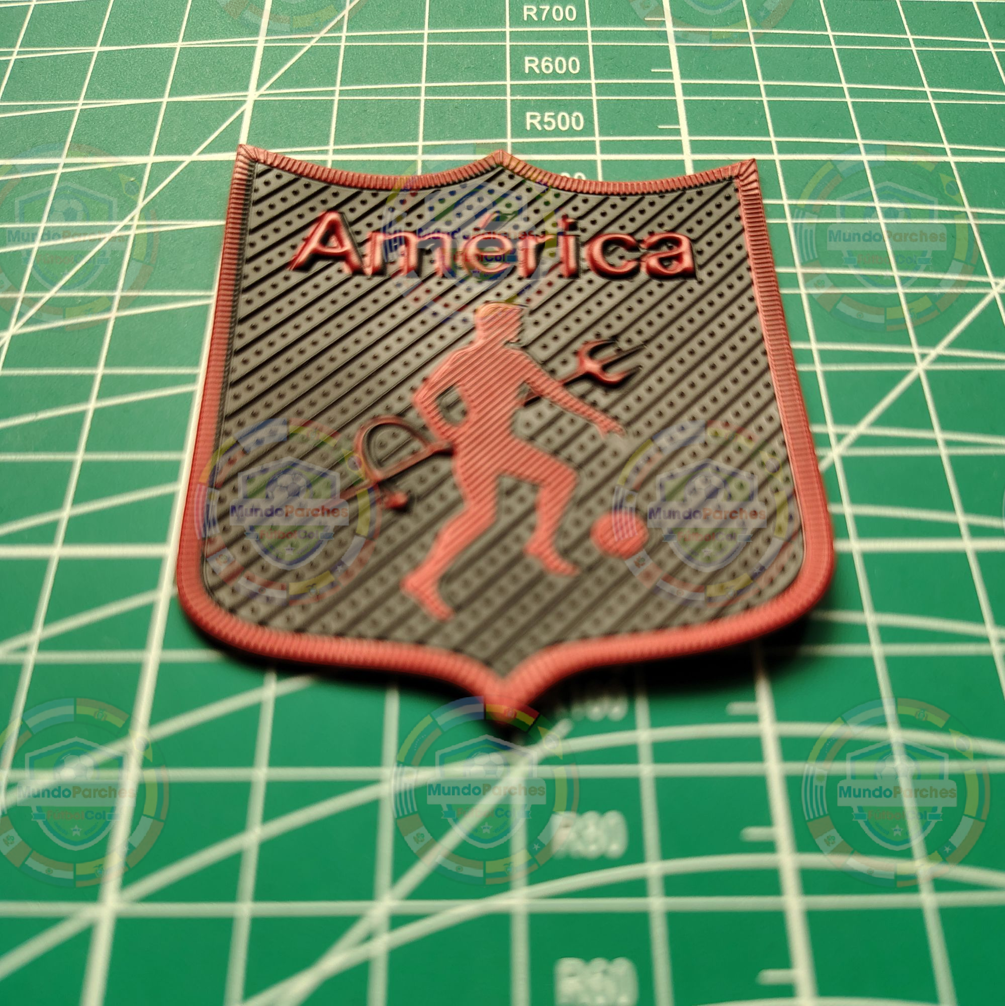 Escudo América De Cali Material Tpu (Caucho) Fondo Negro