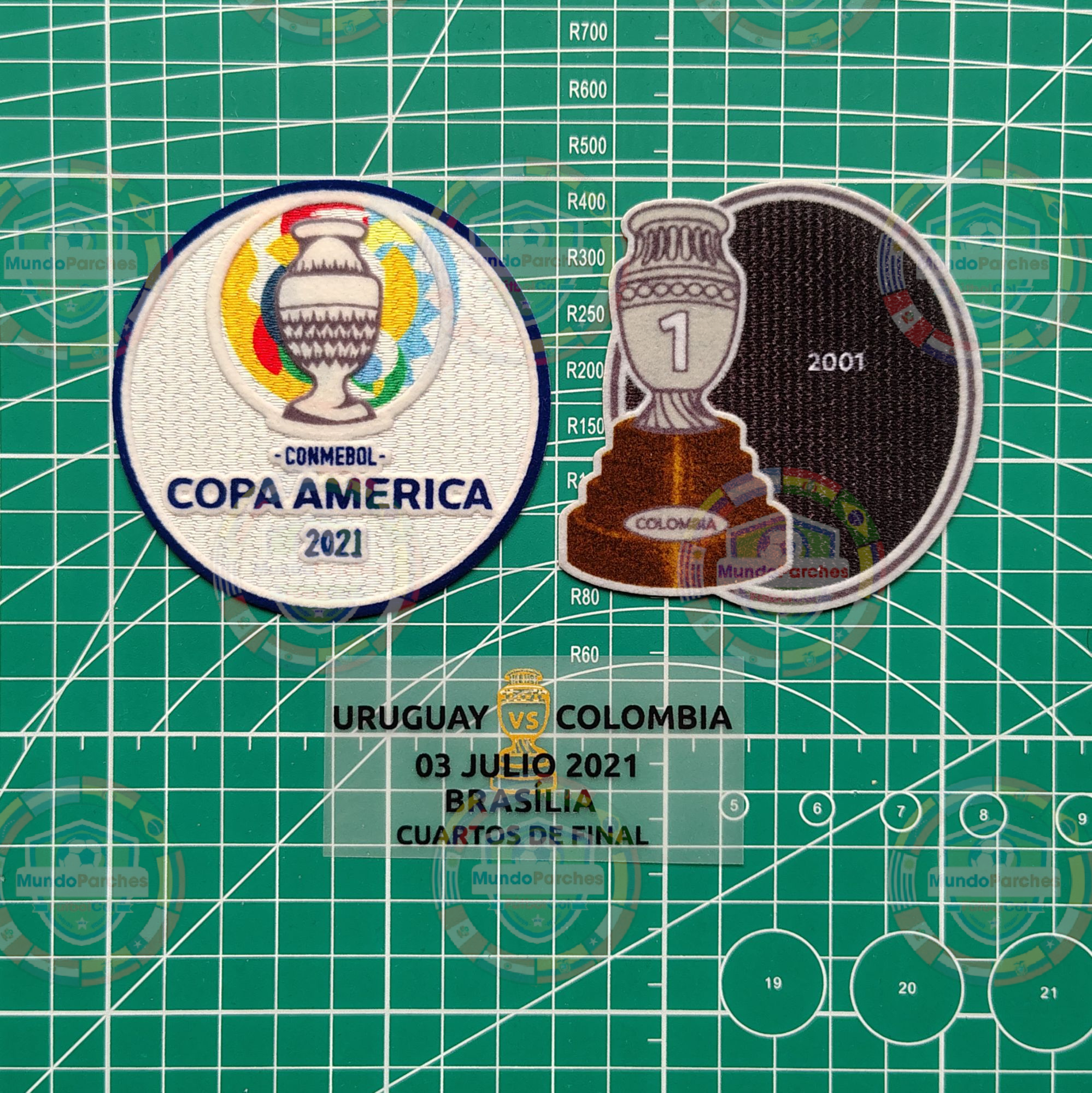 Set Parches Copa América Brasil 2021 Con Match Selección Colombia Vs Uruguay