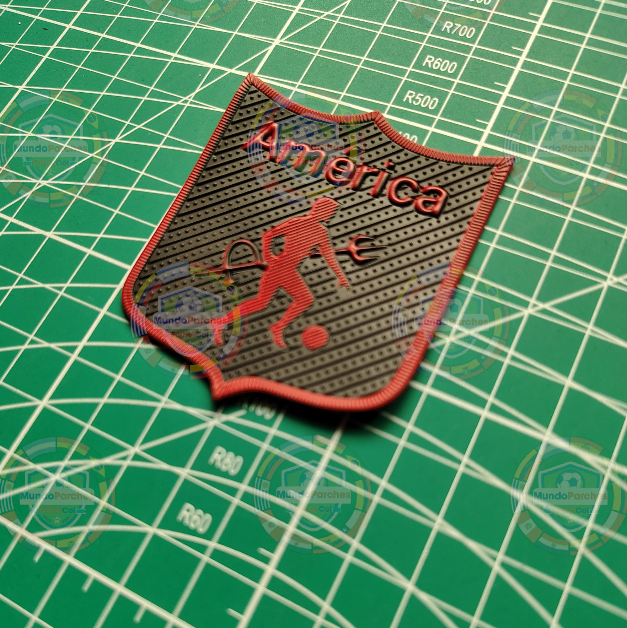 Escudo América De Cali Material Tpu (Caucho) Fondo Negro