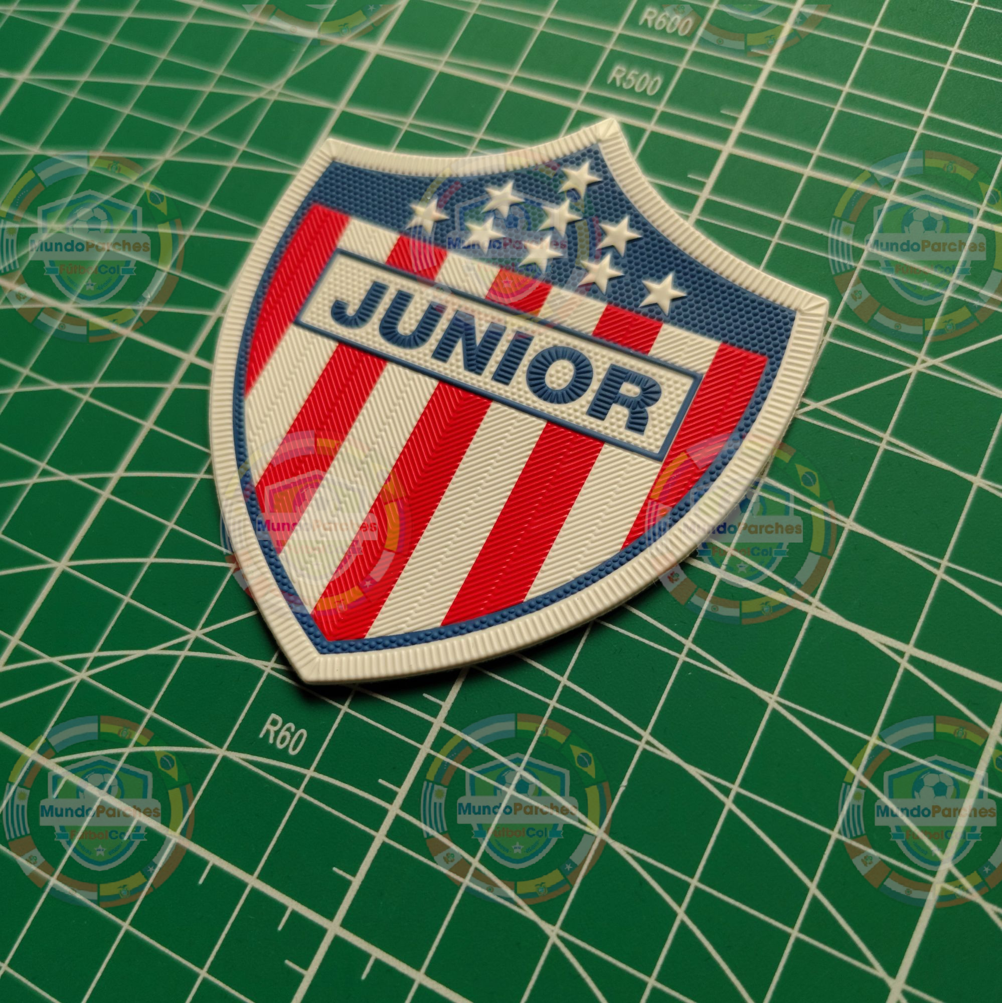 Escudo Junior Barranquilla Material Tpu (Caucho) Full Color 9 Estrellas