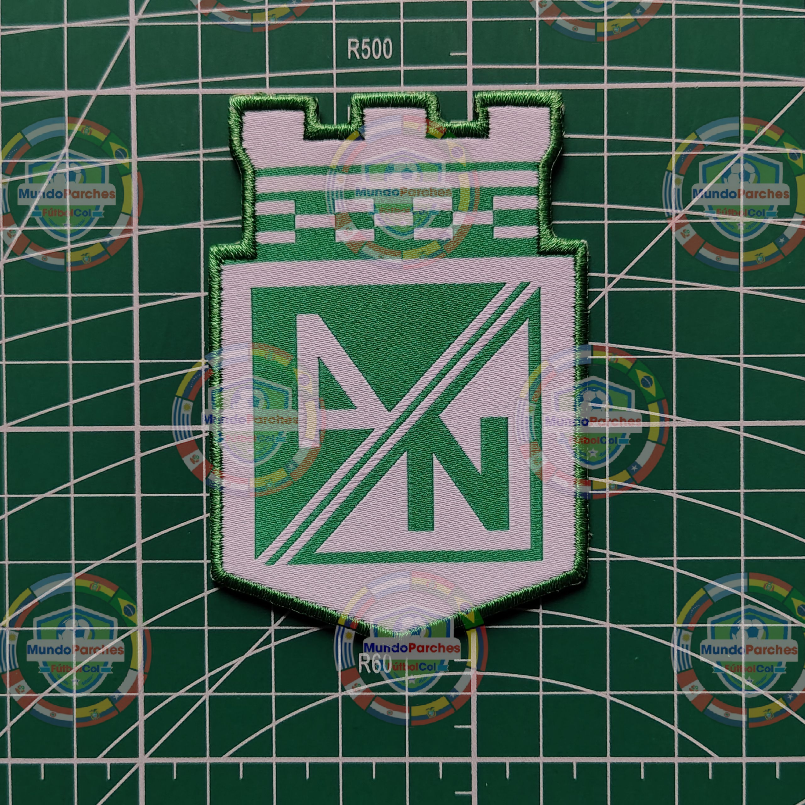 Escudo Atlético Nacional (Tejido) Blanco y Verde