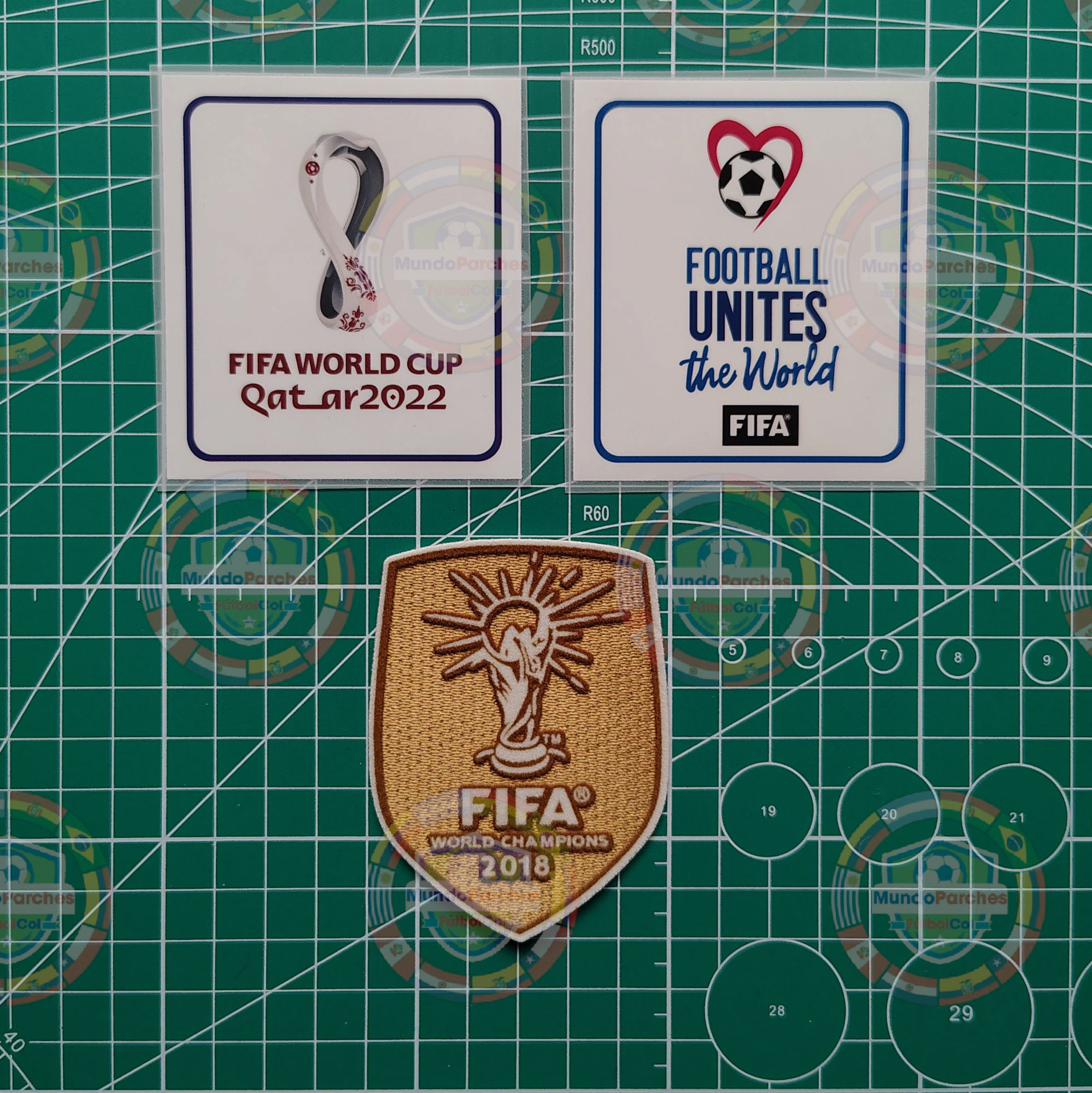 Set Parches Mundial Qatar 2022 Selección Francia Vs Dinamarca