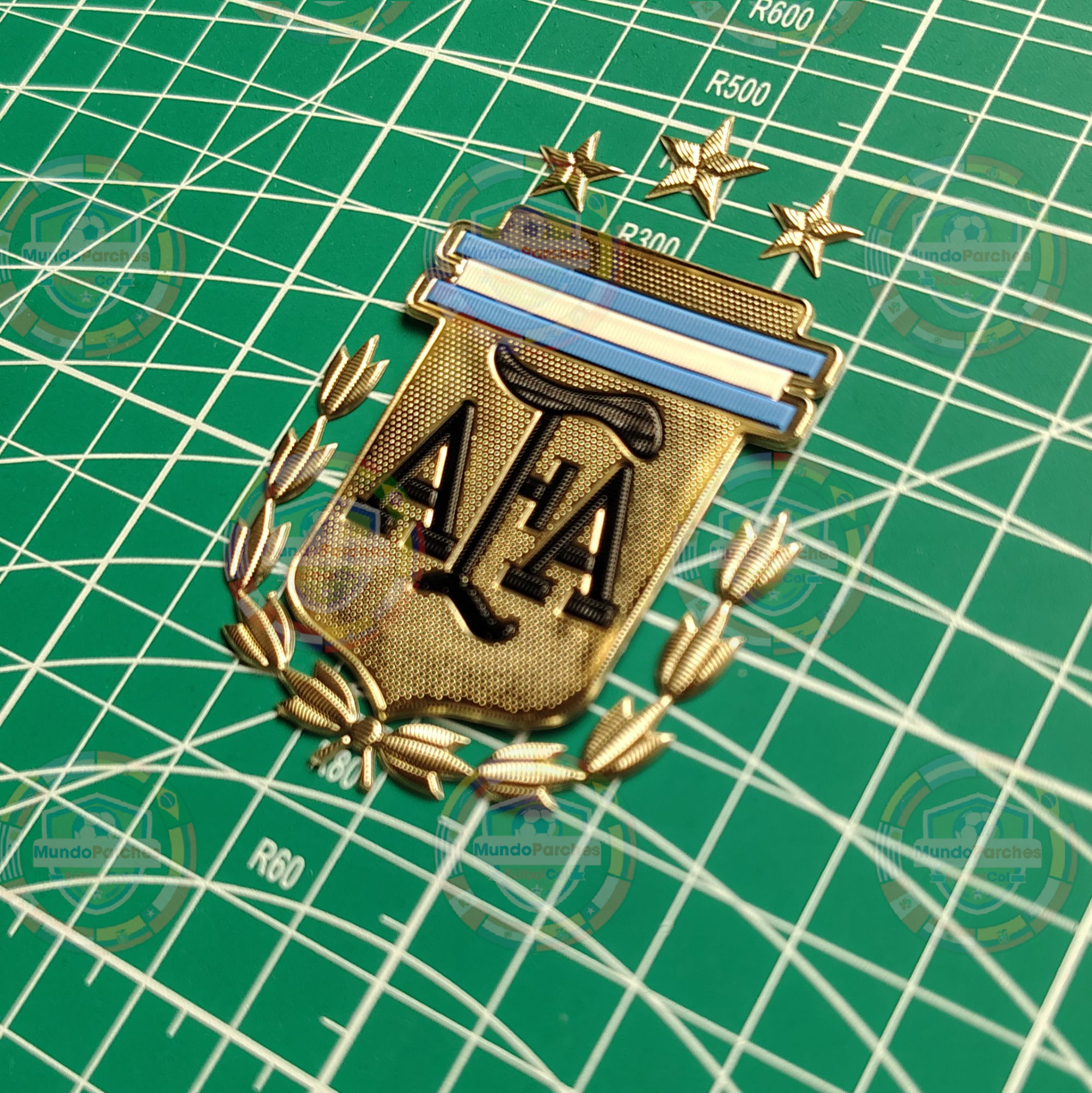 Escudo Selección Argentina Material Tpu (Caucho) 3 Estrellas
