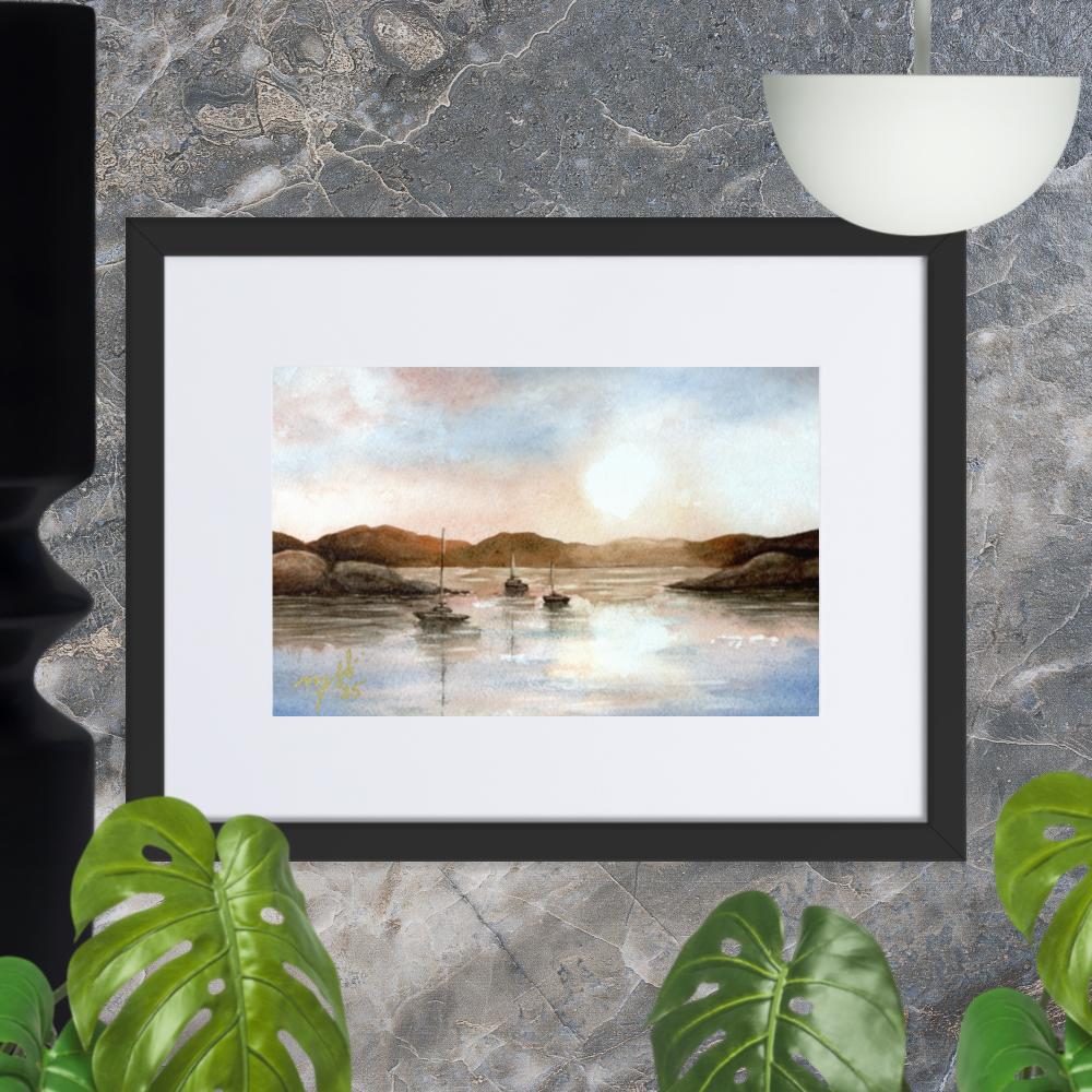 Watercolor Landscape - Quiet Calm on the Lake