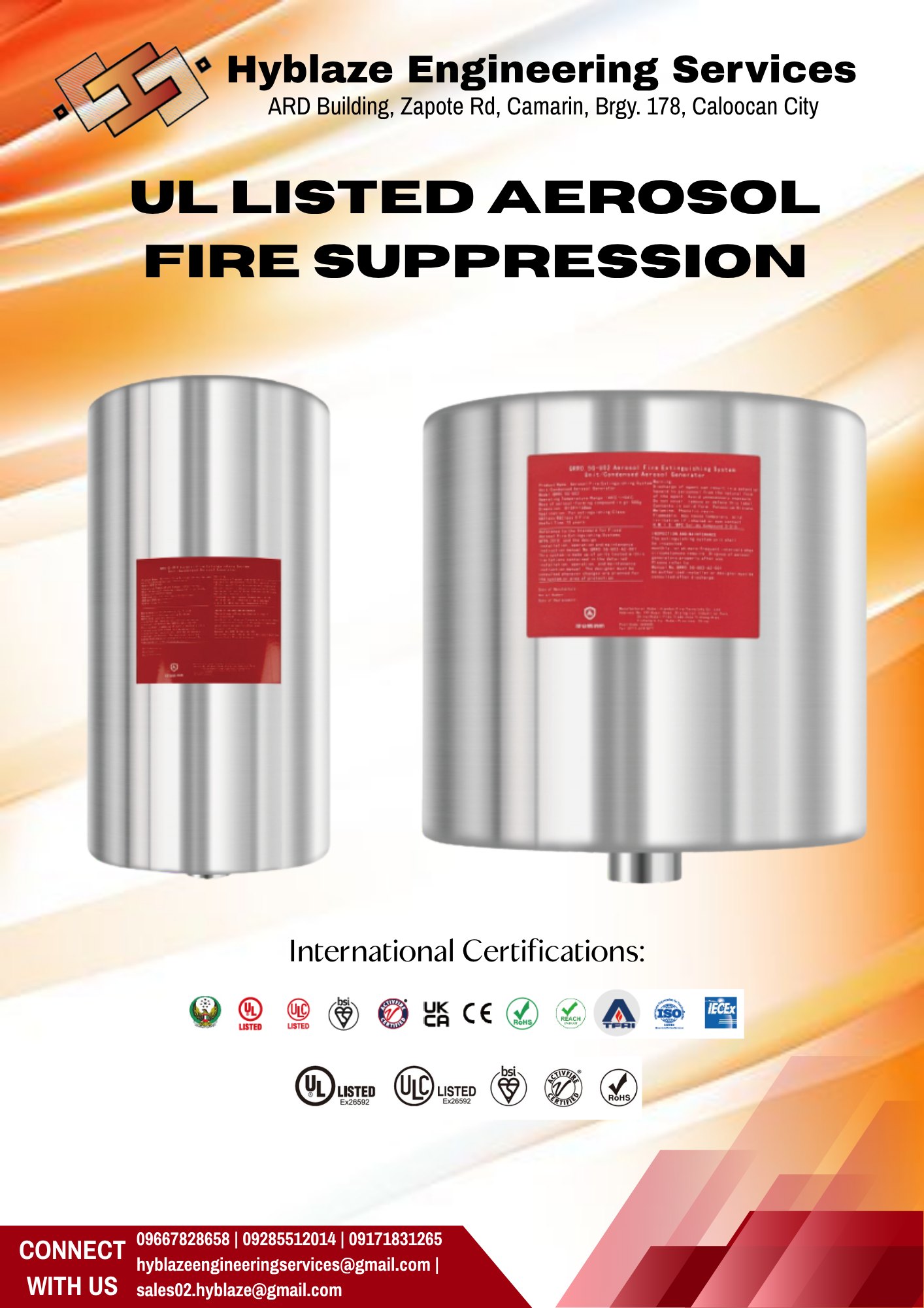 UL Listed Aerosol Fire Suppression Service