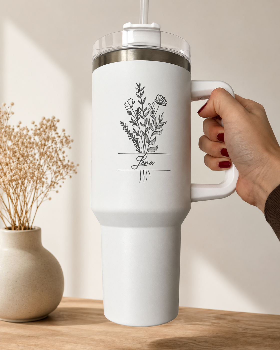 Termo con diseño floral