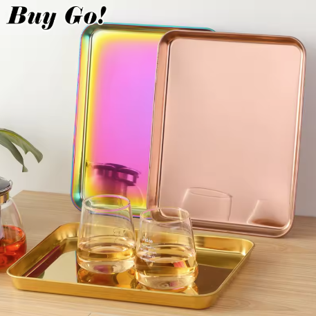 Metallic Serving Tray Set
