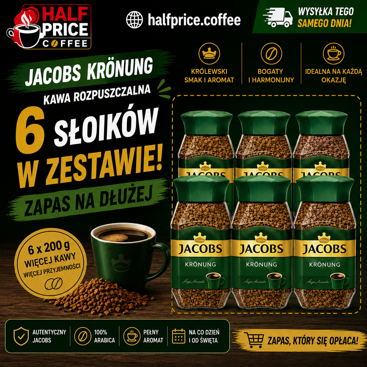 Jacobs Krönung - kawa rozpuszczalna 6 x 200 g