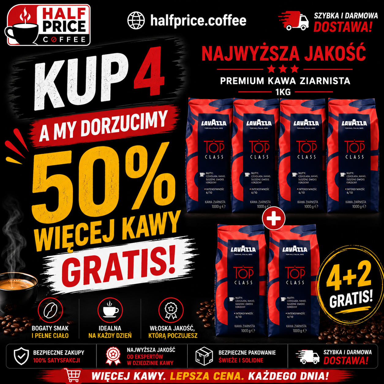 Lavazza Top Class - kawa ziarnista 6 x 1 kg