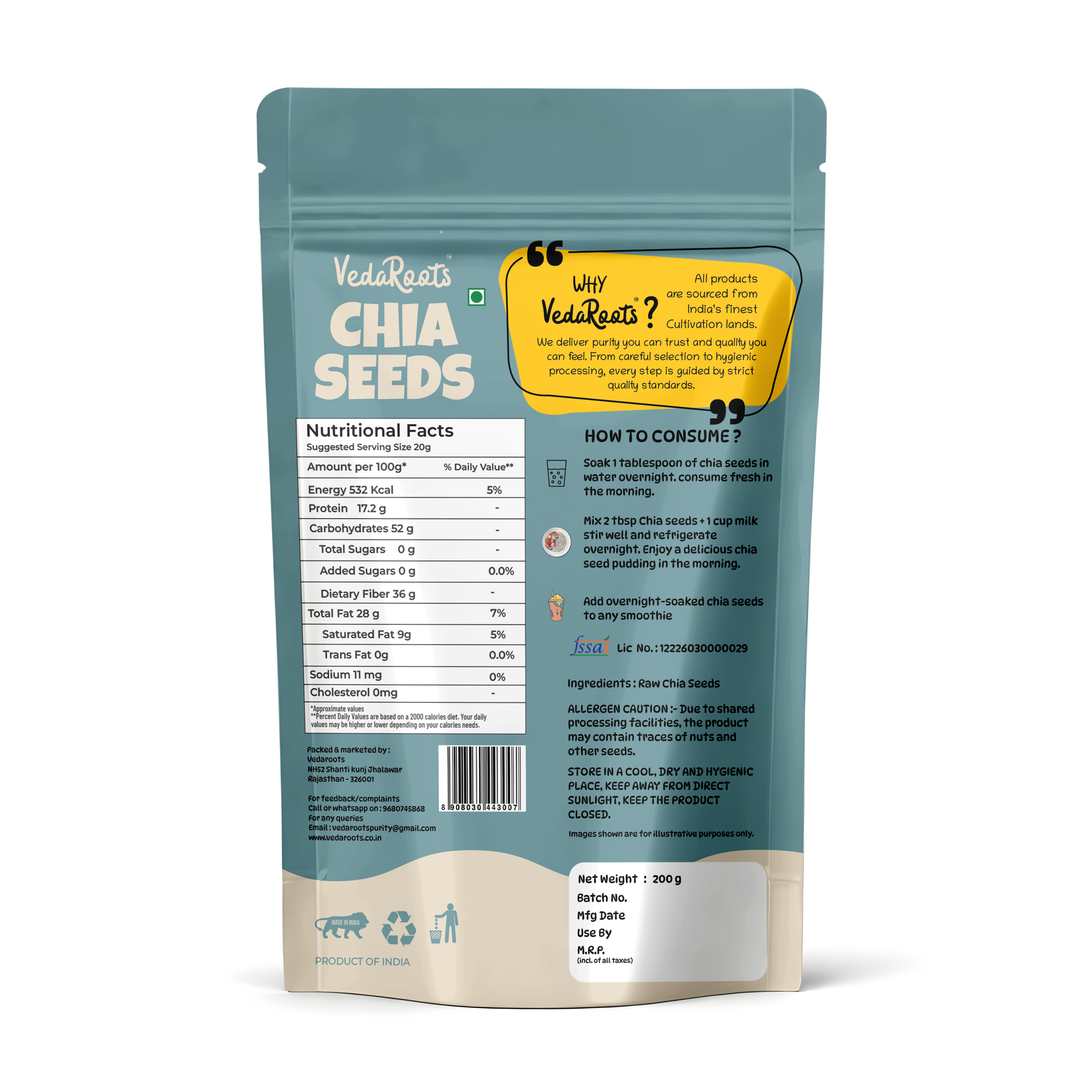 Vedaroots Chia Seeds