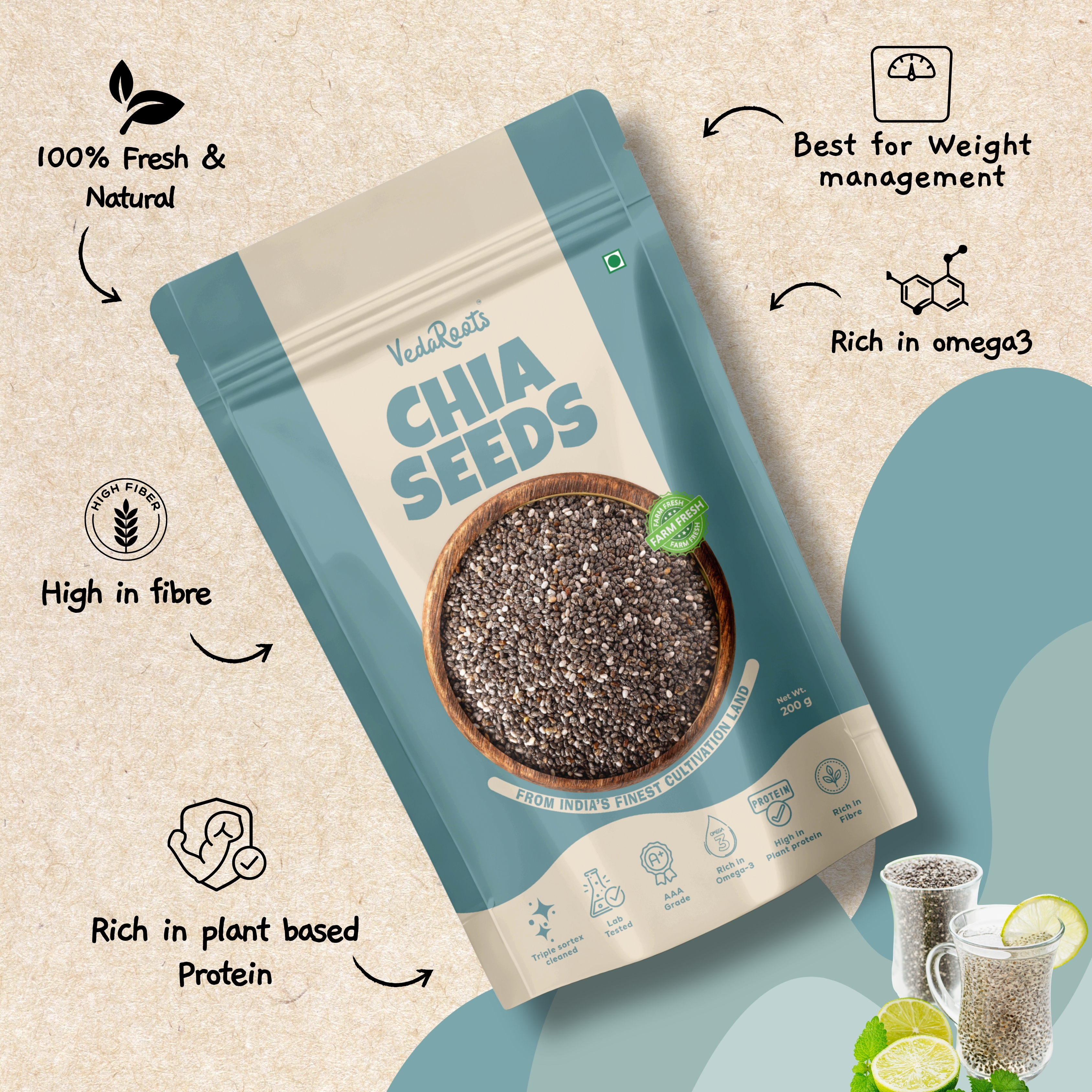 Vedaroots Chia Seeds