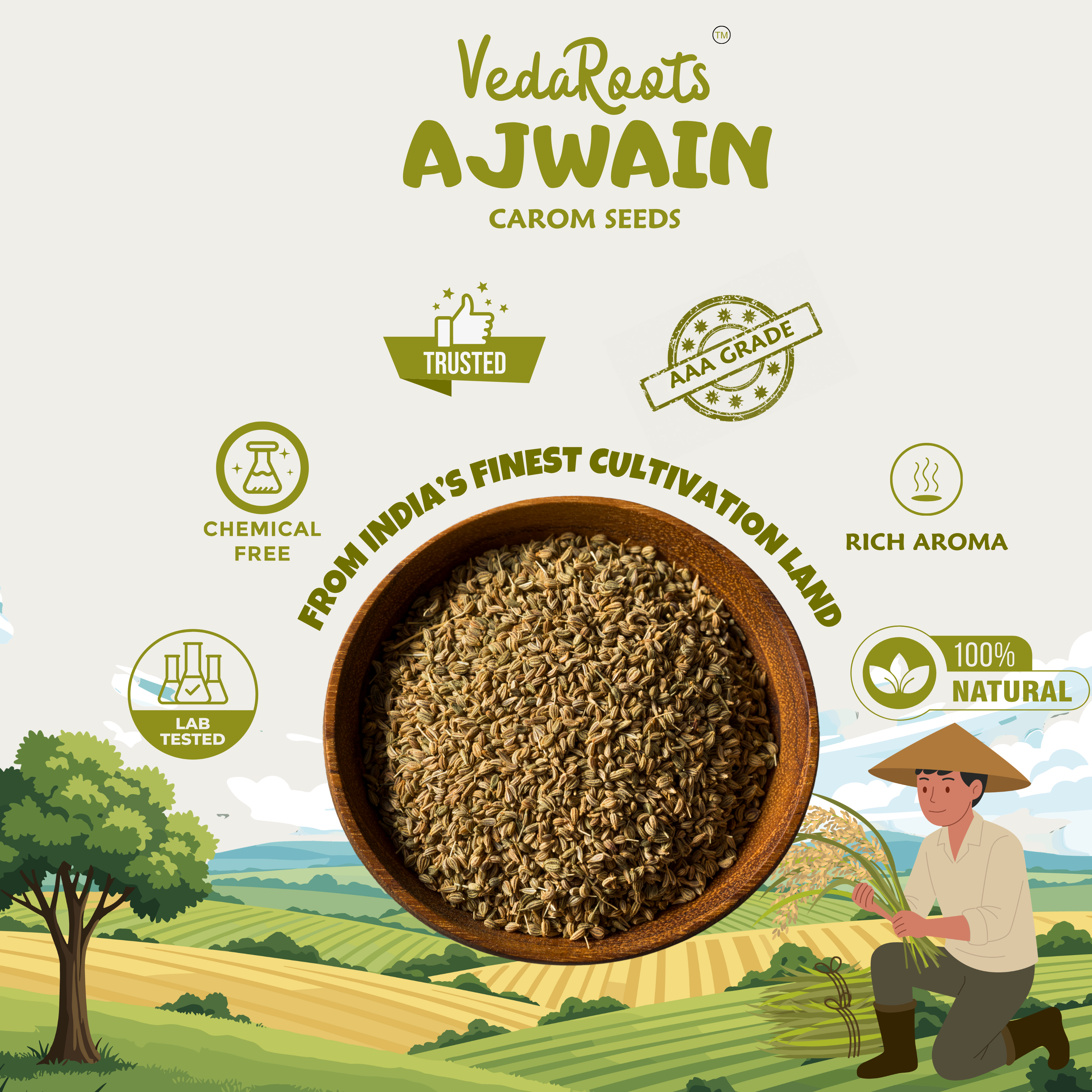 Vedaroots Ajwain Carom Seeds 