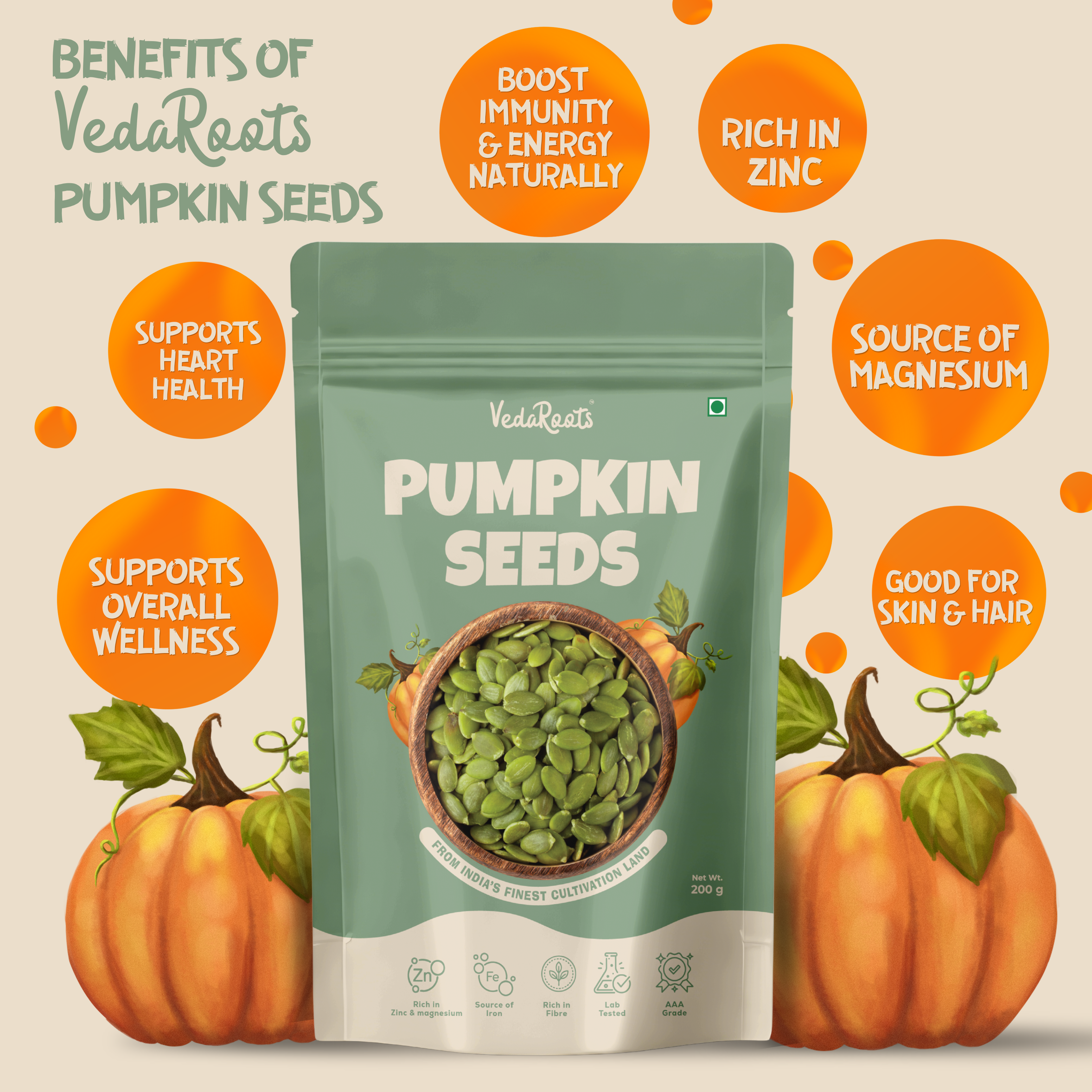Vedaroots Raw Pumpkin Seeds