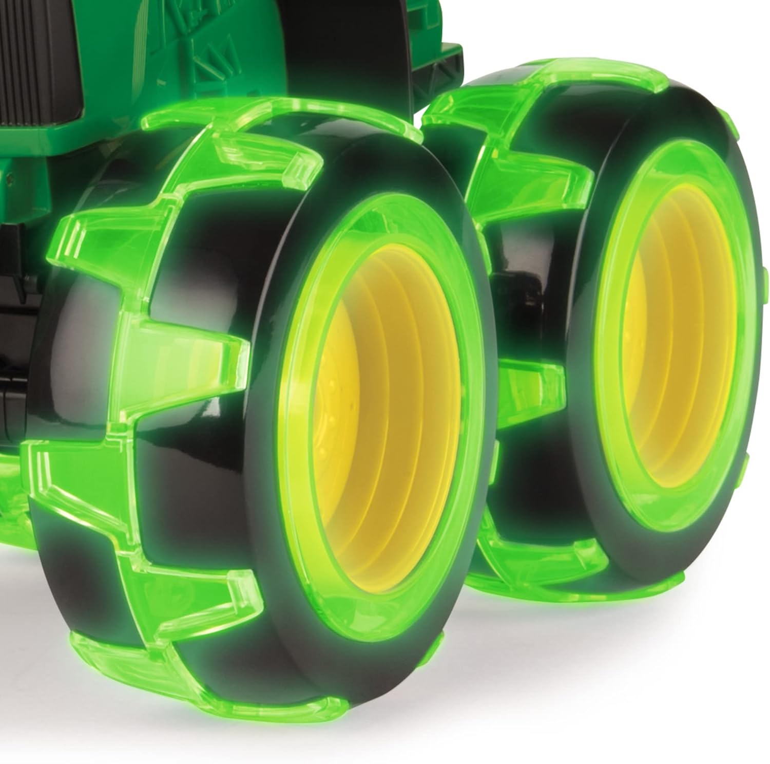 TOMY Monster Treads Lightning Wheels - John Deere Tractor - Motion Activated Light Up Monster Truck Toy - John Deere Tractor Toys - Frustration Free - Ages 3 Years and Up