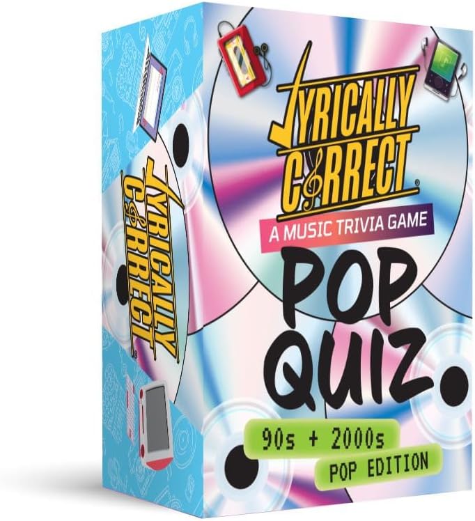 Lyrically Correct '90s & 2000s Music Trivia Family Card Games - Pop Edition - Finish The Lyrics Challenge, Fun Card Games for Adults and Family Game Nights - Popular Cards Game for Families