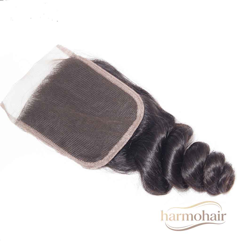 Wholesale 4x4 Invisible HD Transparent Lace Closure Loose Wave Virgin Human Hair