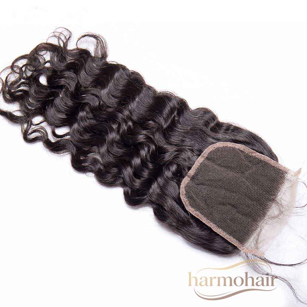 Wholesale Virgin Water Wave Hair 4x4 HD Invisible Transparent Lace Closure for Black Women
