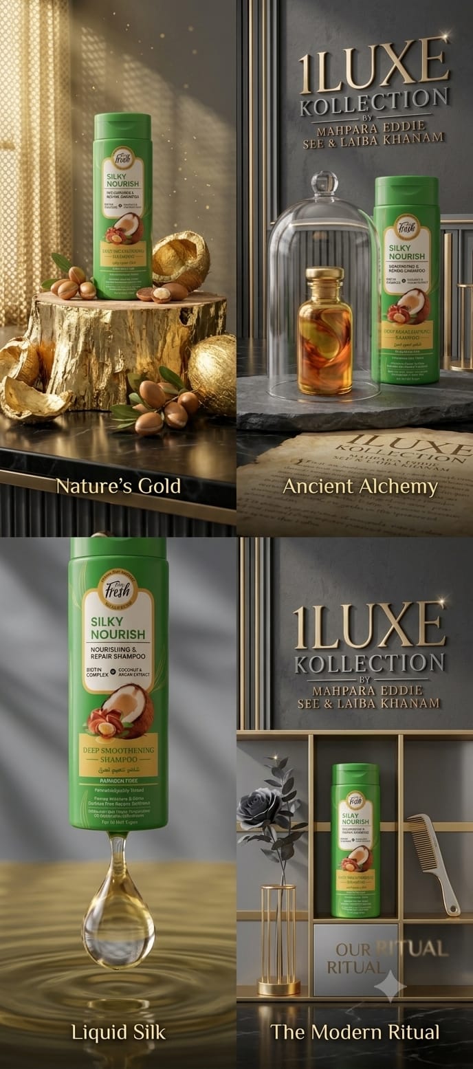 1Luxe Kollection By 🌐 CS7LLC.com™ Feme Fresh Silk Nourish Green Shampoo Multi Action