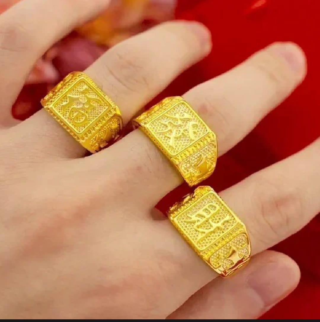 1Luxe Kollection By 🌐 CS7LLC.com™ 24K Real Gold Fortune Adjustable Women’s & Unisex Ring in Customized Sizes